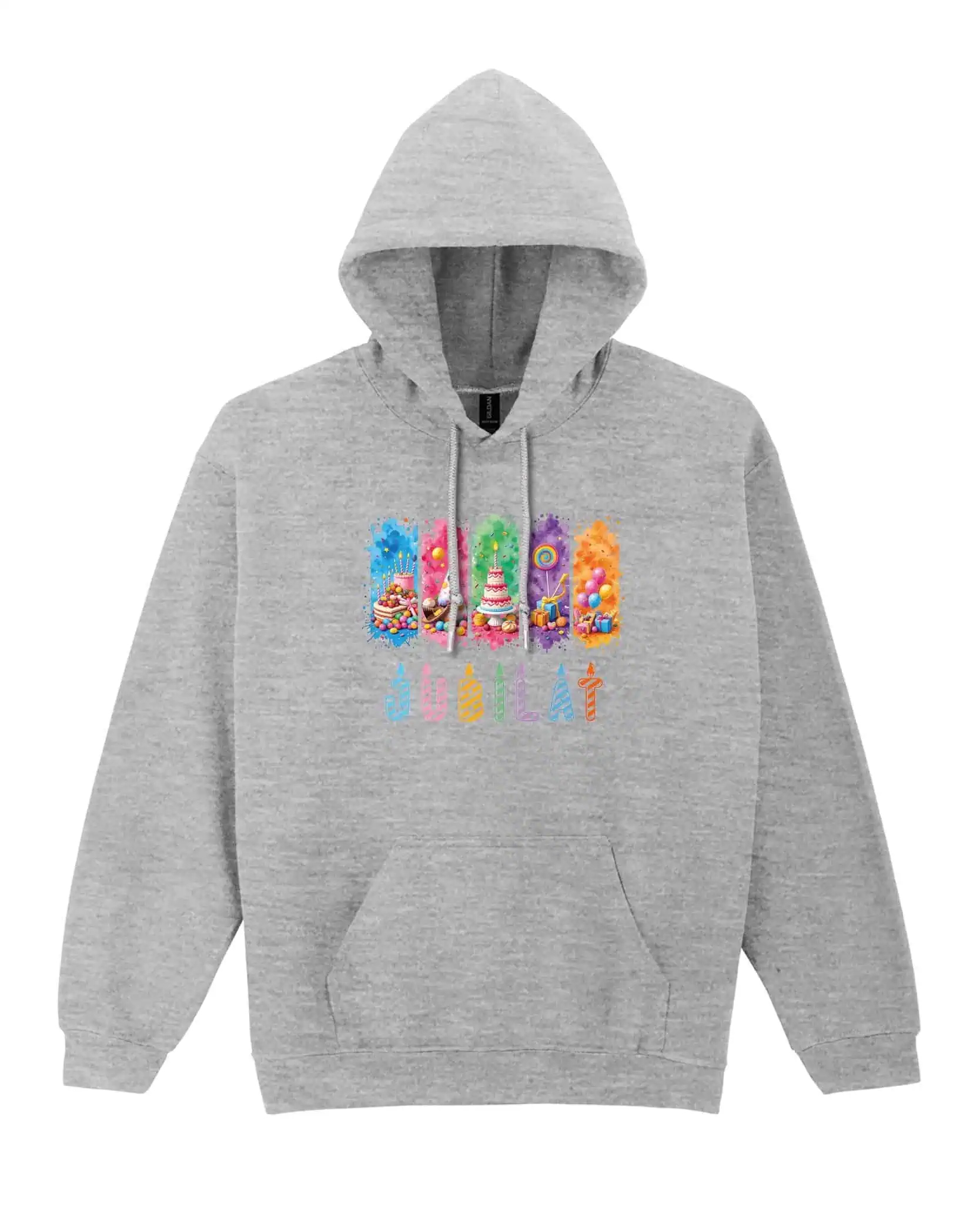 Mikina s kapucí Jubilant Narozeniny Párty Oslava Šedá XL