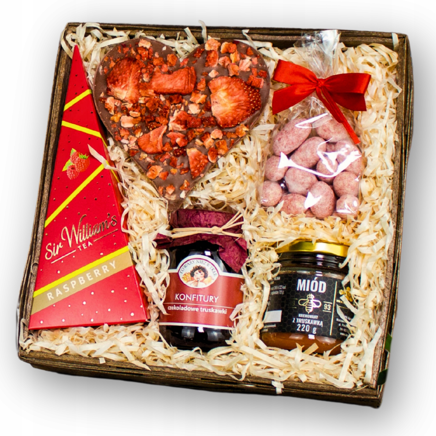 Levně Dárkový koš Dárek na Valentýna pro Maminku Babičku čaj med čokoláda