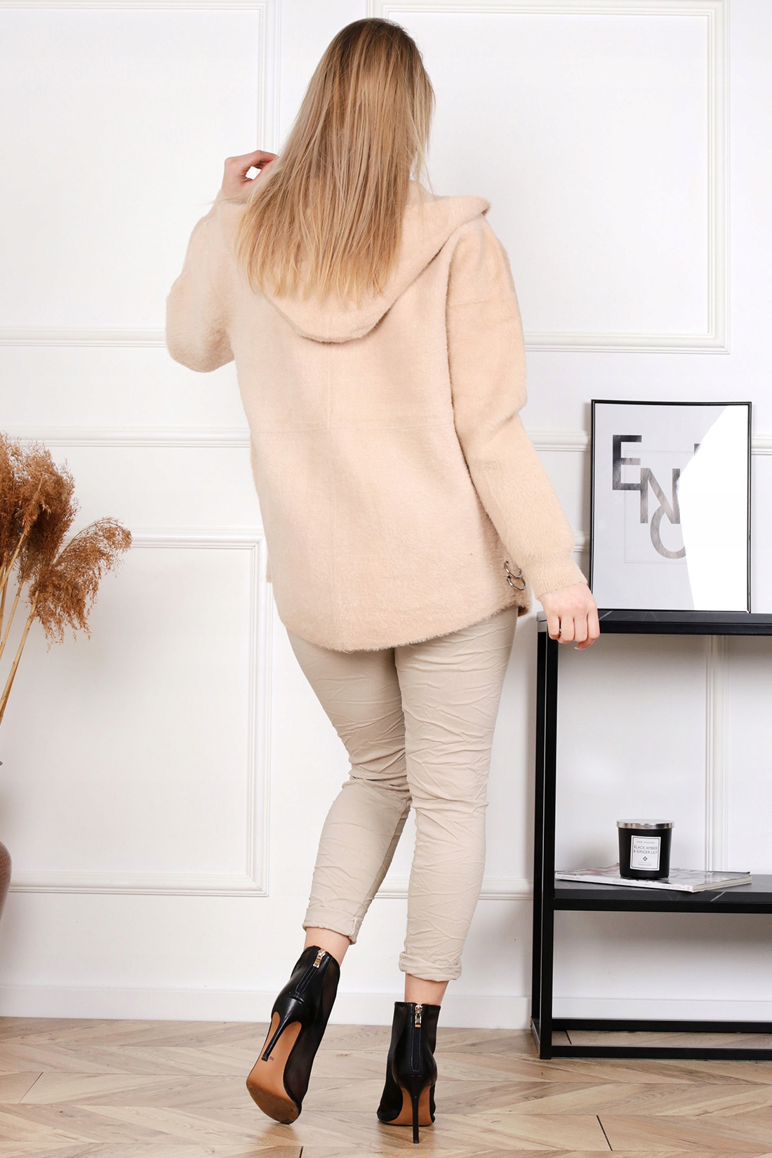 KURTKA BLUZA SWETER ALPAKA PLUS SIZE CAMELOWY 2139 Model 2139