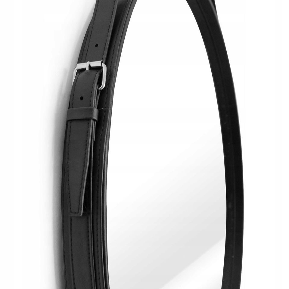 STYLOWE LUSTRO WISZĄCE NA PASKU OKRĄGŁE ŁAZIENKOWE SALON LOFT CZARNE 60CM Typ lustra ścienne