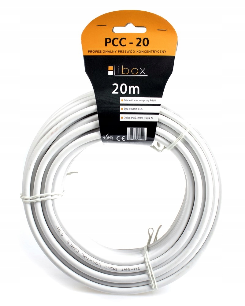 

Kabel Przewód Koncentryczny Antenowy PCC20 Cu 20M