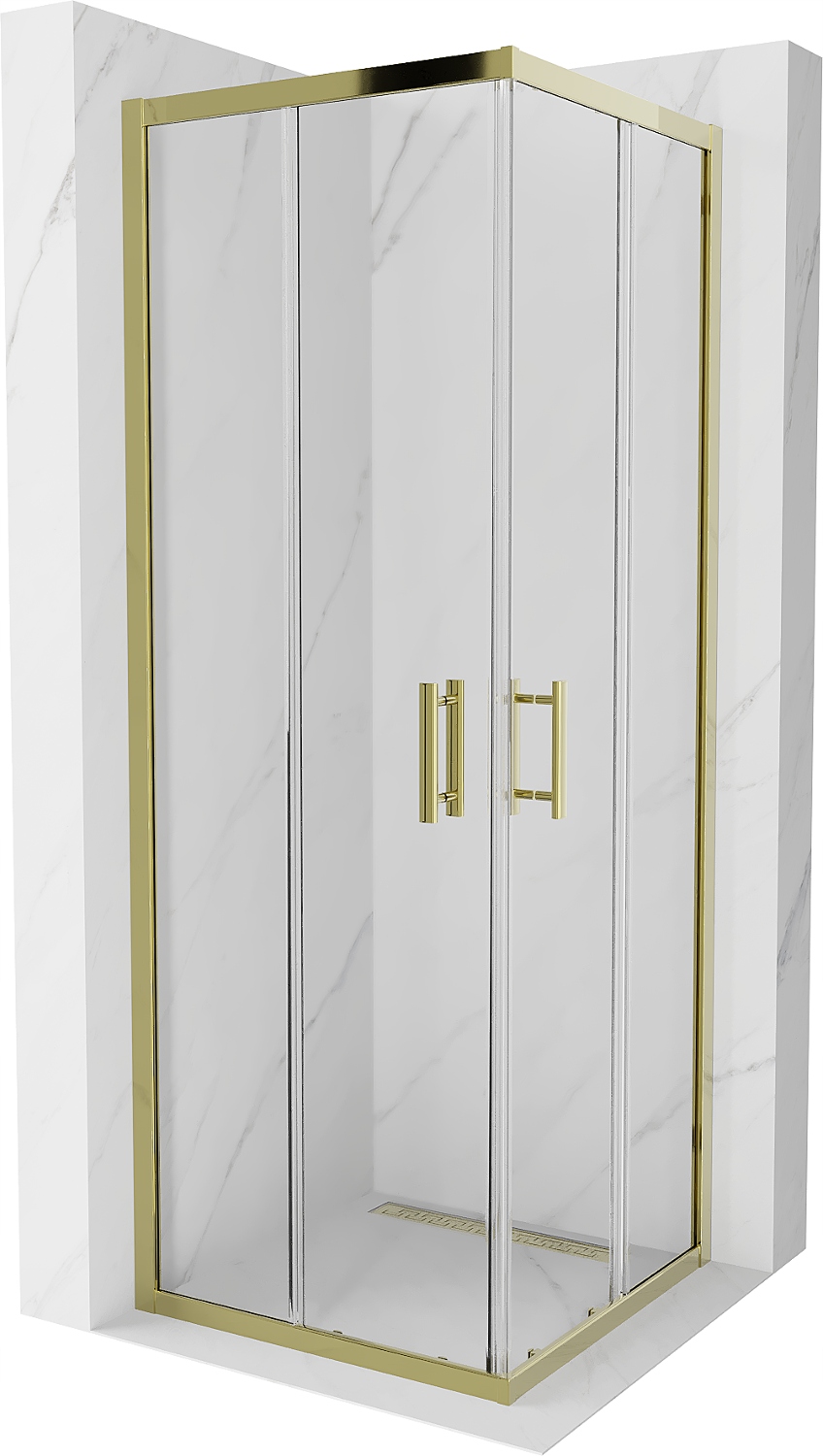 MEXEN RIO KABINA PRYSZNICOWA TRANSPARENTNA 70 x 70 CM ZŁOTA