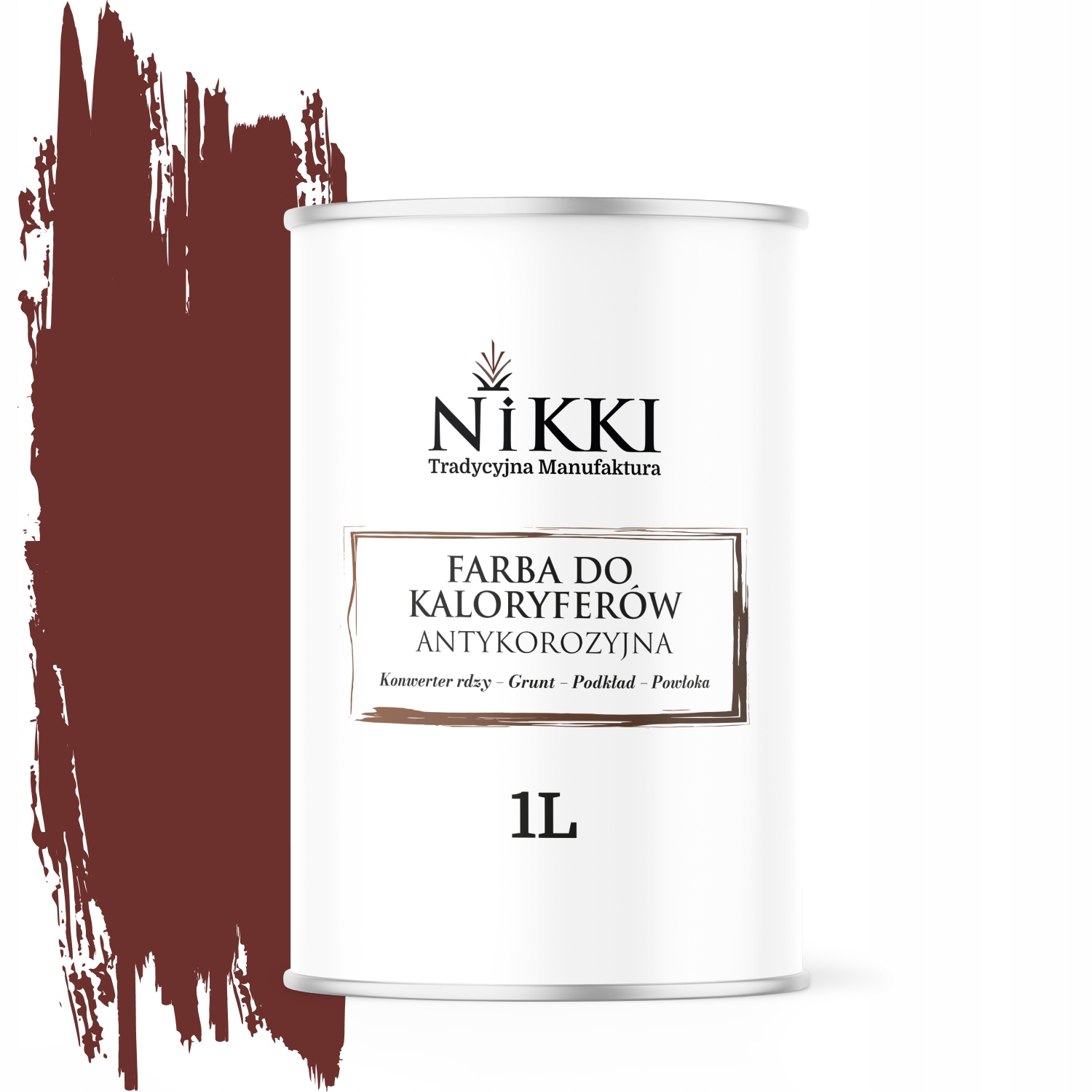 Farba do Grzejników Antykorozyjna Odporna 1L Połysk Wiśniowy RAL3009 3w1