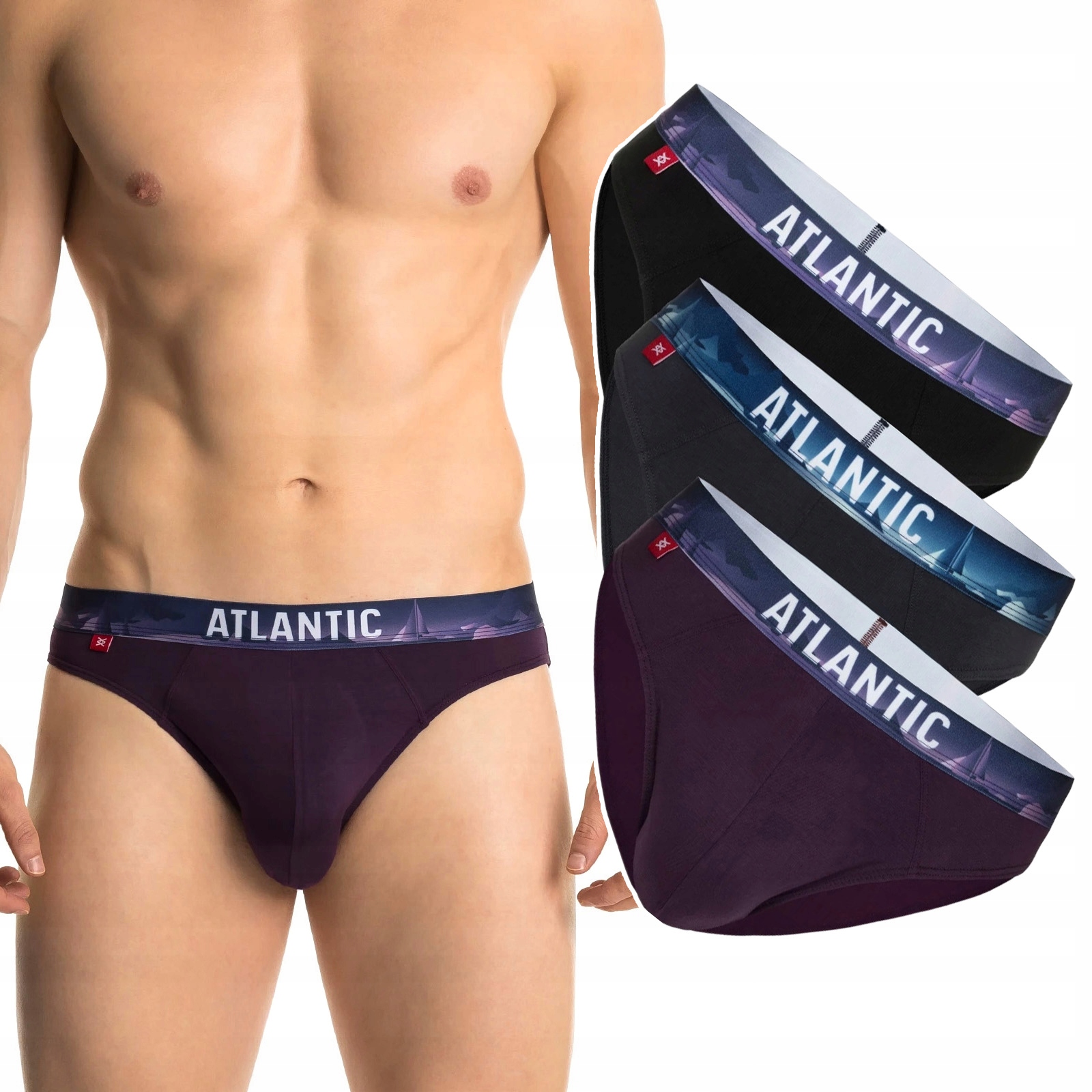 Slipy męskie 3-PAK majtki Atlantic 3MP-139 XL