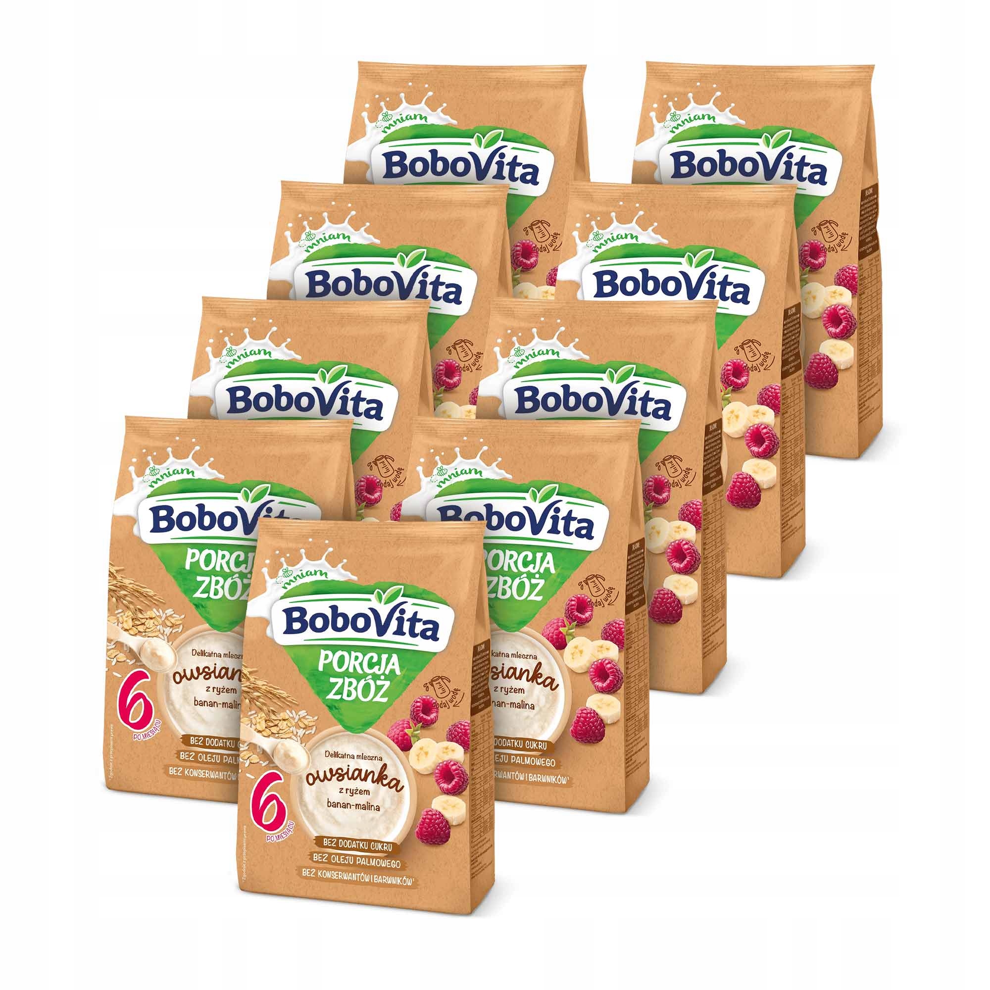 BoboVita mleczna owsianka ryż banan malina 9x210g