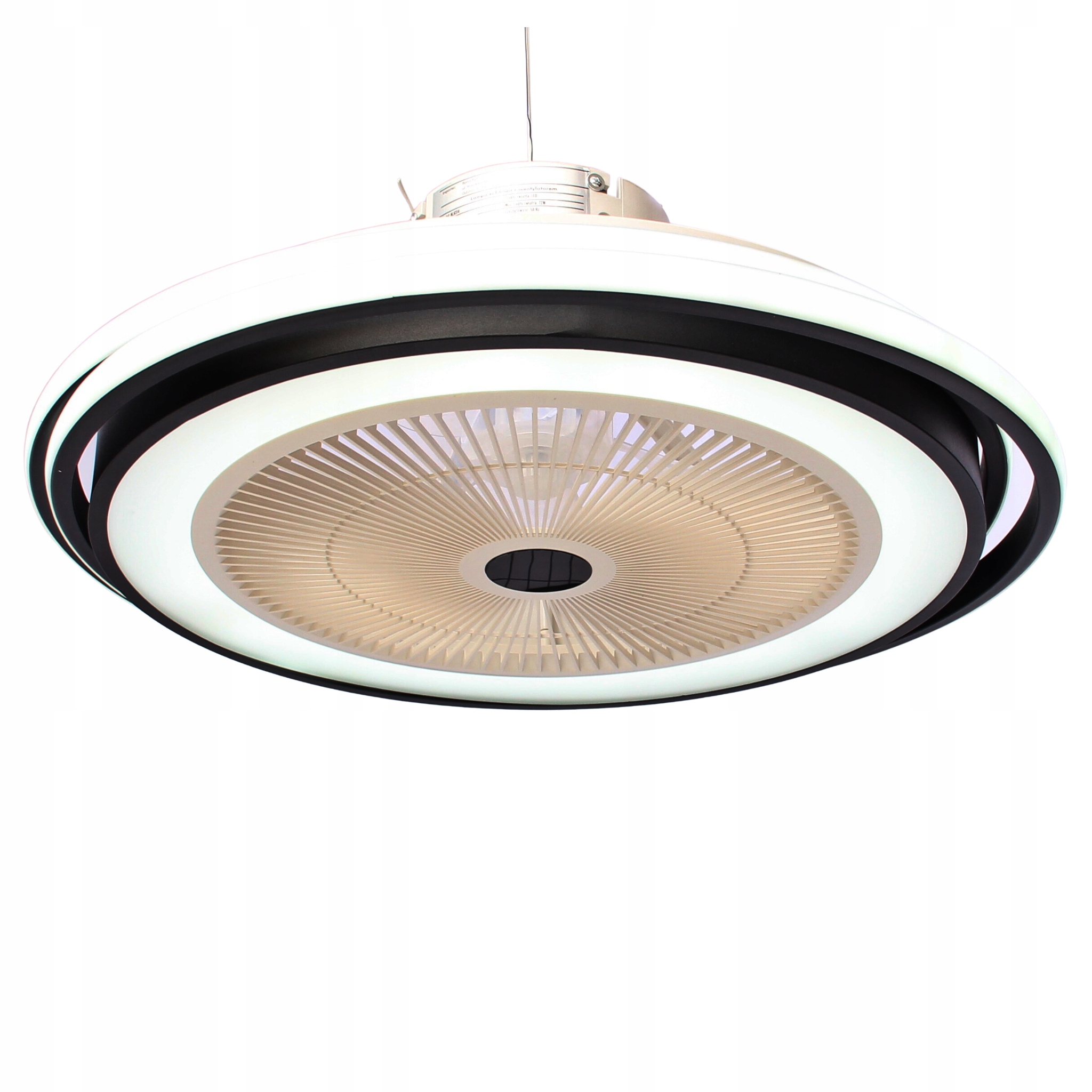 Lampa Led + Wentylator Czarny Plafon Sufitowy Nowoczesny Pilot Wiatrak BoHo Rodzaj plafon