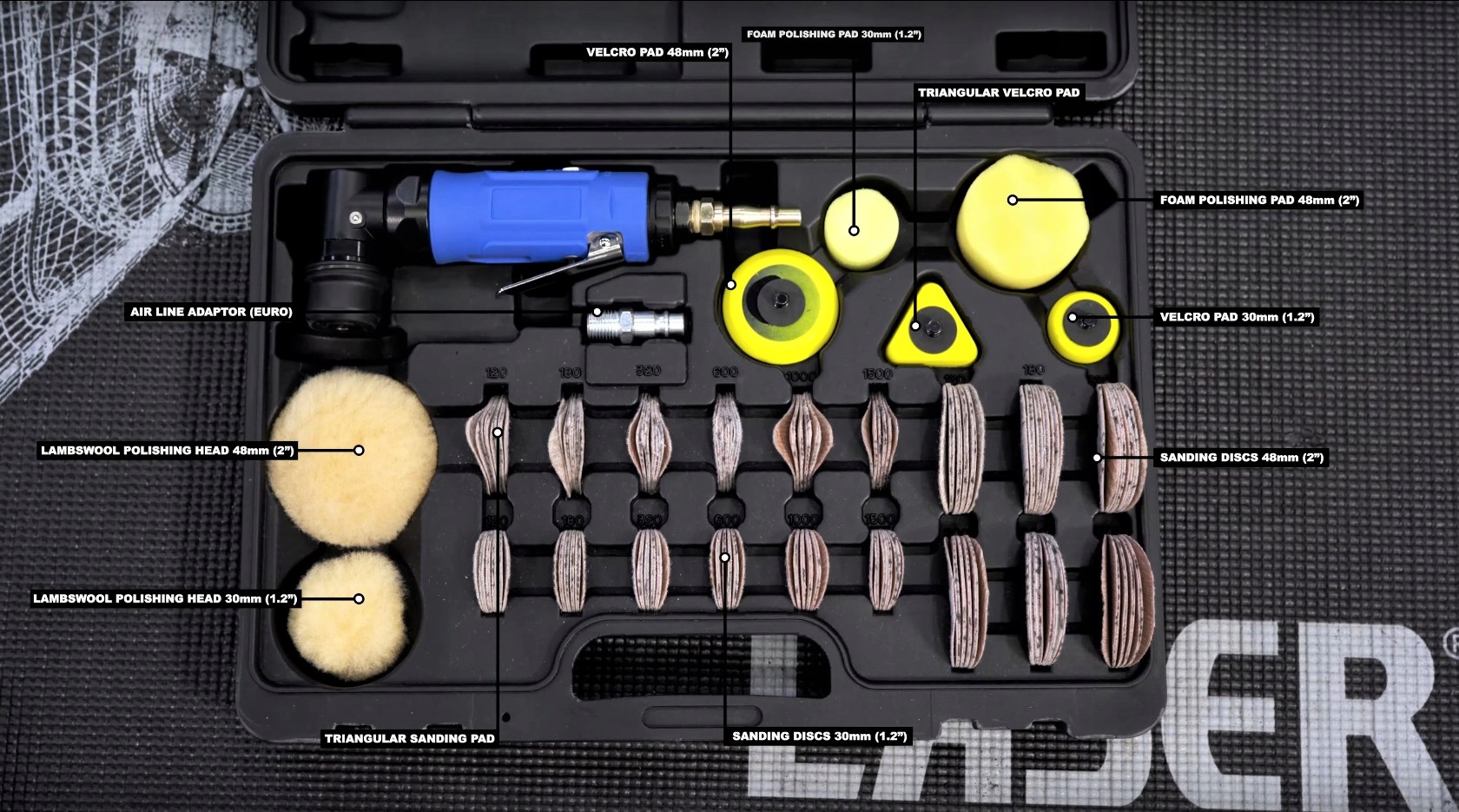 Пневматический полировщик двойного действия / точильщик