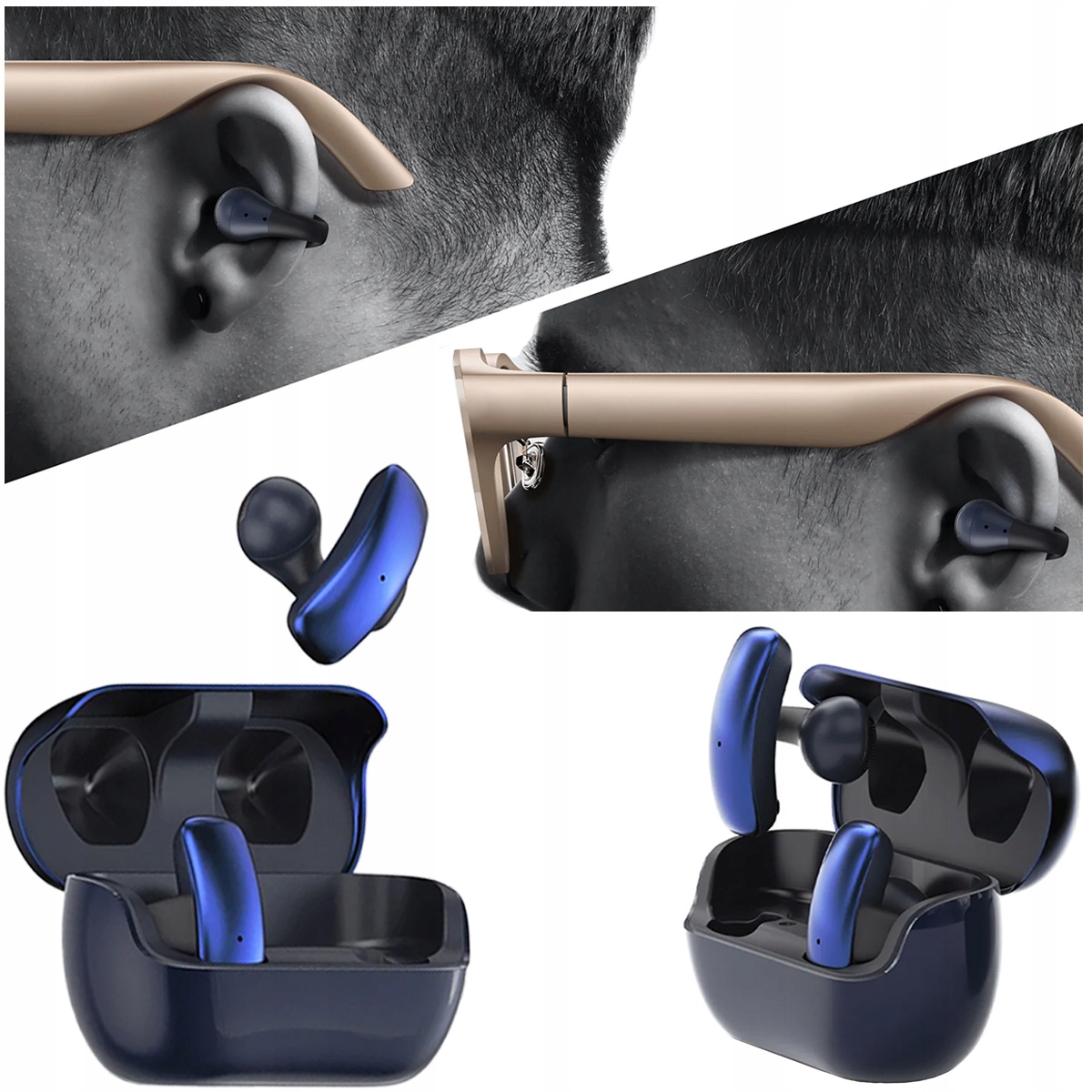 Sluchátka do uší Imiki SP1 s nabíjecím pouzdrem Modrá