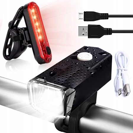 

2 szt Lampka Rowerowa Led zestaw Tył Przód na Usb