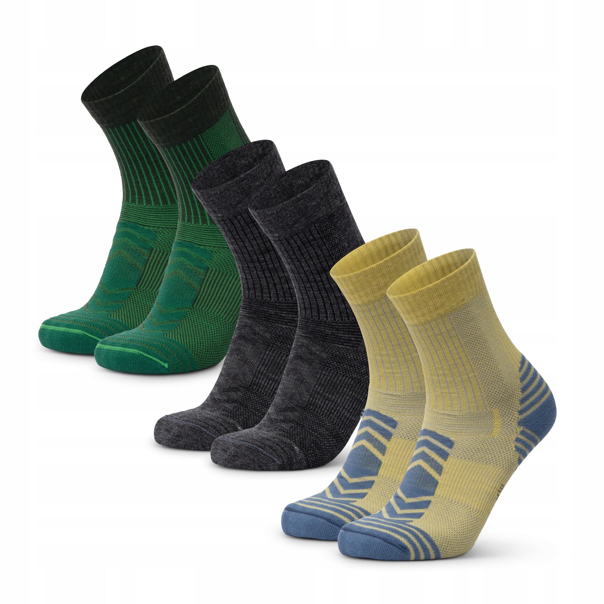 Lekkie Skarpety Trekkingowe Merino Danish Endurance Turystyczne 3-pak 39-42