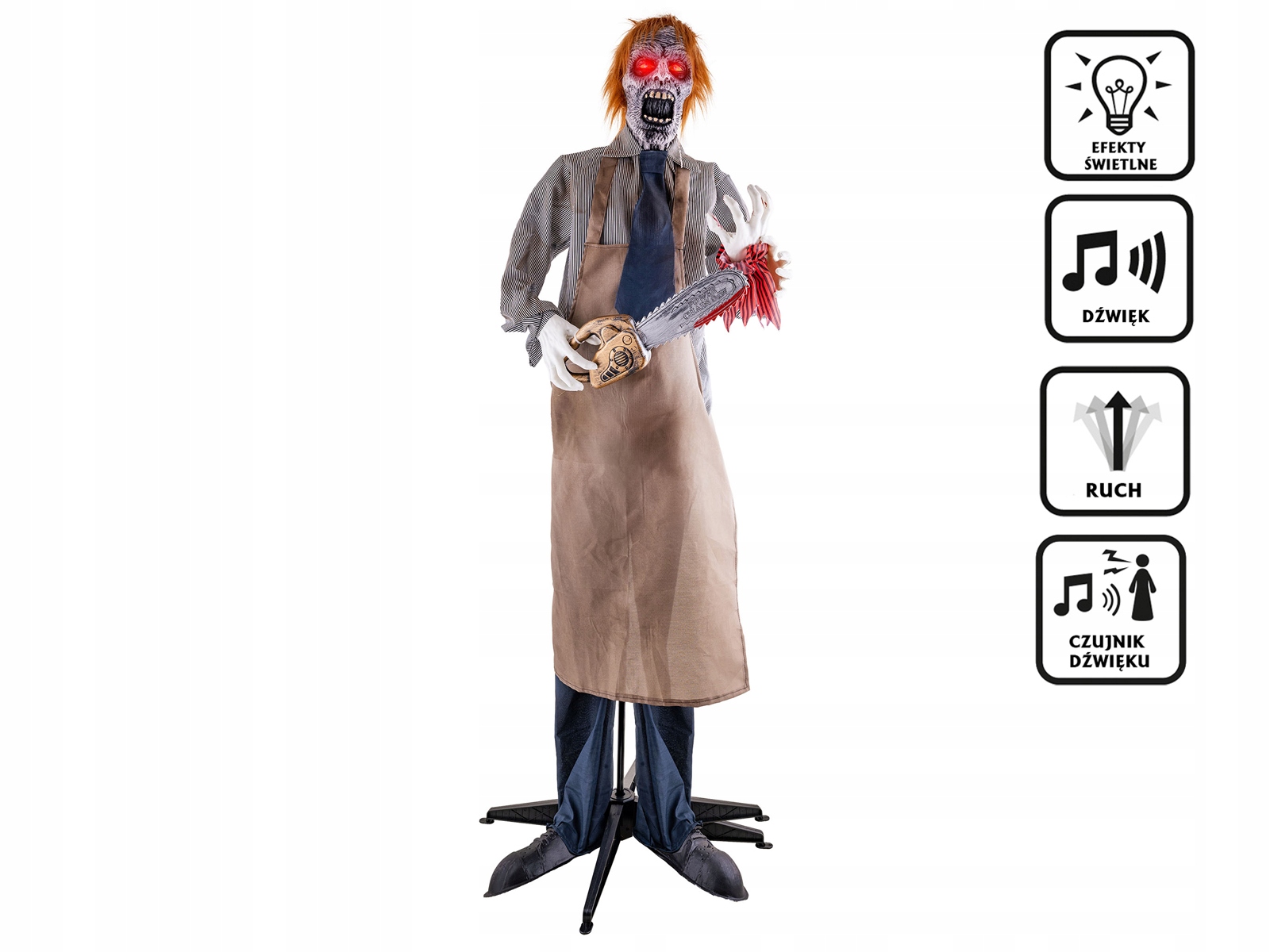 Dekorácia Zombie s pílou 170 cm Halloween