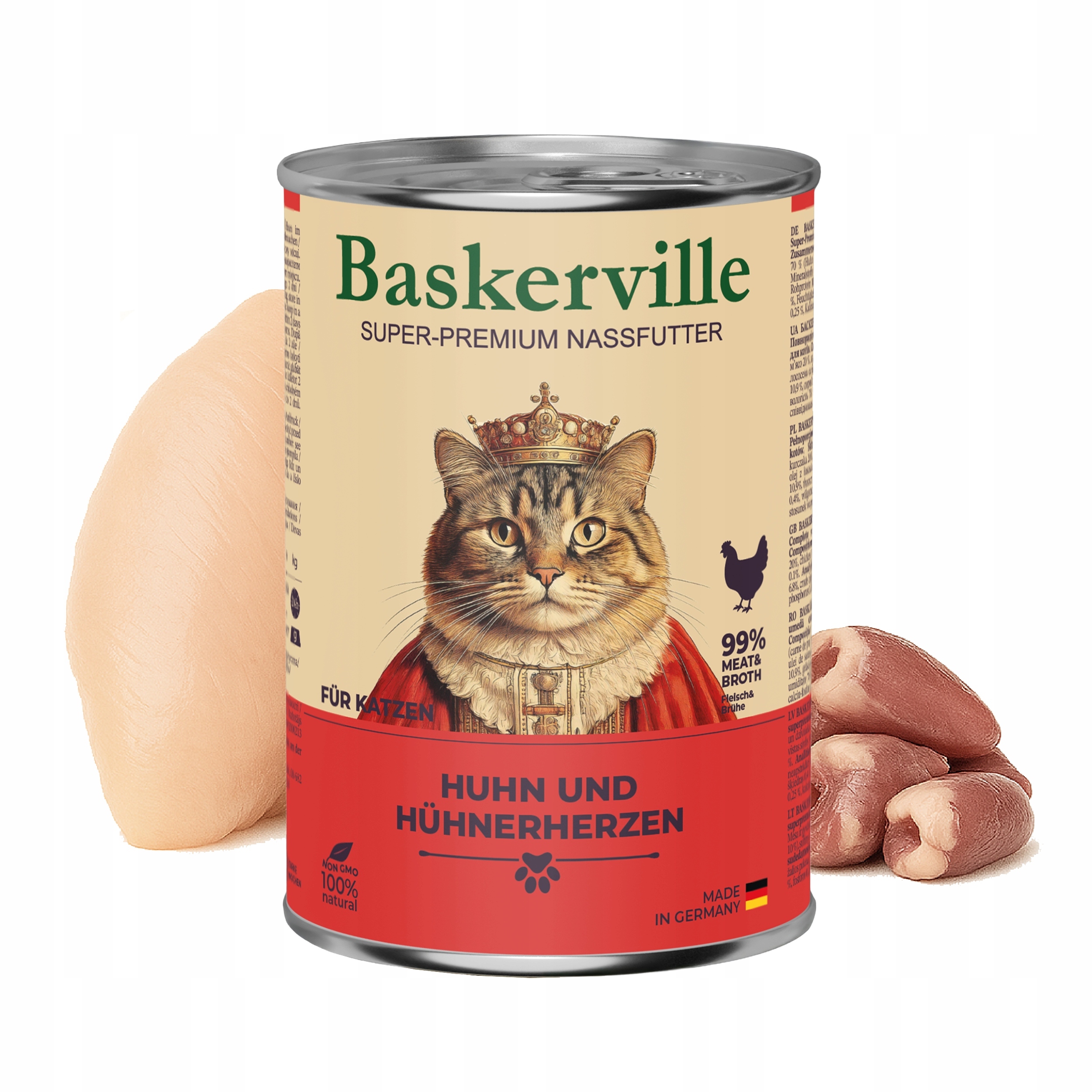 Levně Baskerville Premium mokré krmivo pro kočky Adult Kuře 6x400 g