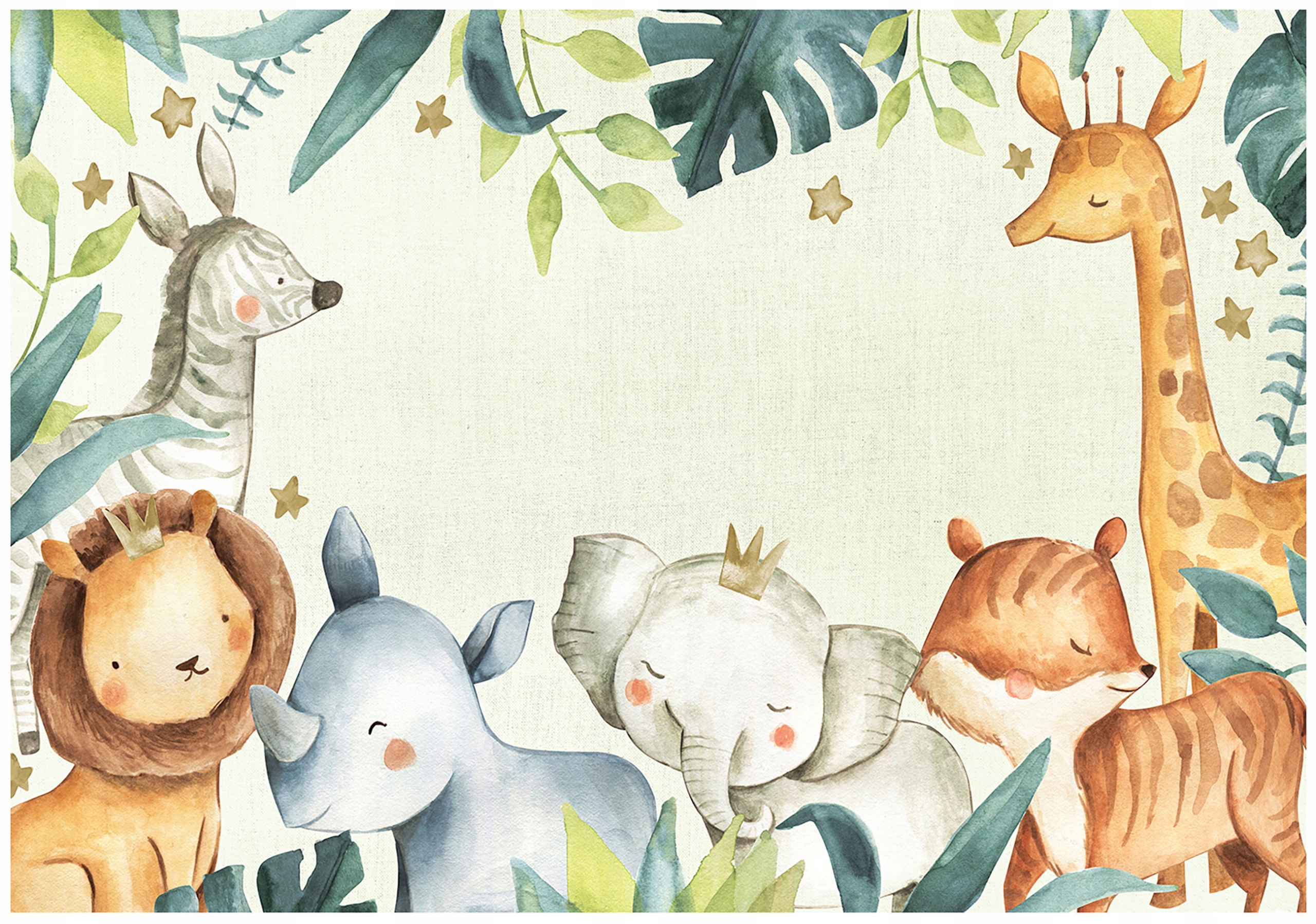 Strukturálna Vinylová Fototapeta Pre Deti Zvieratá Džungľa Slon 368x254