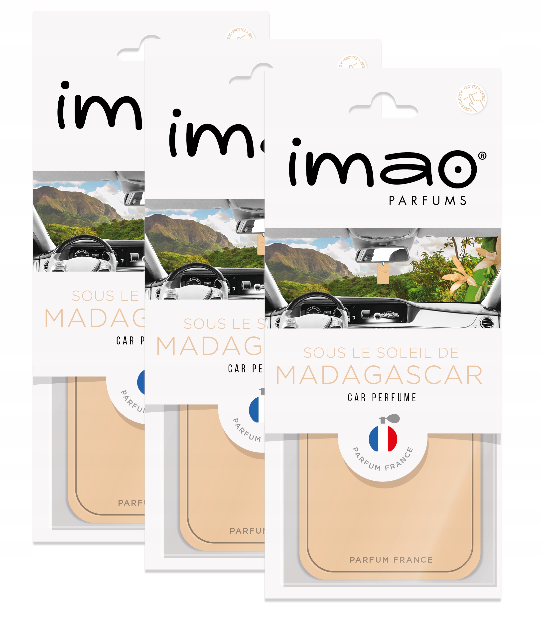 Zapach do samochodu Zestaw 3 Karty zapachowe Do Auta Imao Madagascar