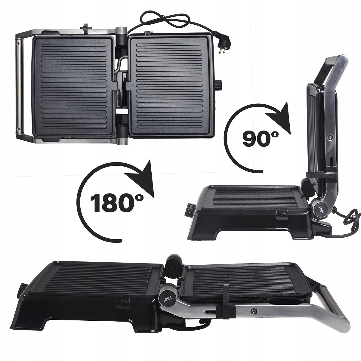 GRILL ELEKTRYCZNY OPIEKACZ TOSTER NON-STICK ROZKŁADANY 2000W Marka Kamille