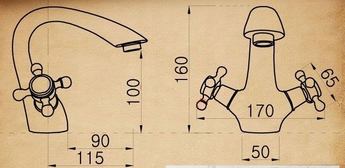 BATERIA UMYWALKOWA RETRO ROYAL CZARNA MAT SZKŁO Marka Royal Sanitary