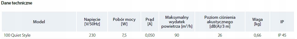 Wentylator VENTS STYLE TIMER 100 mm, cichy, biały Marka Vents