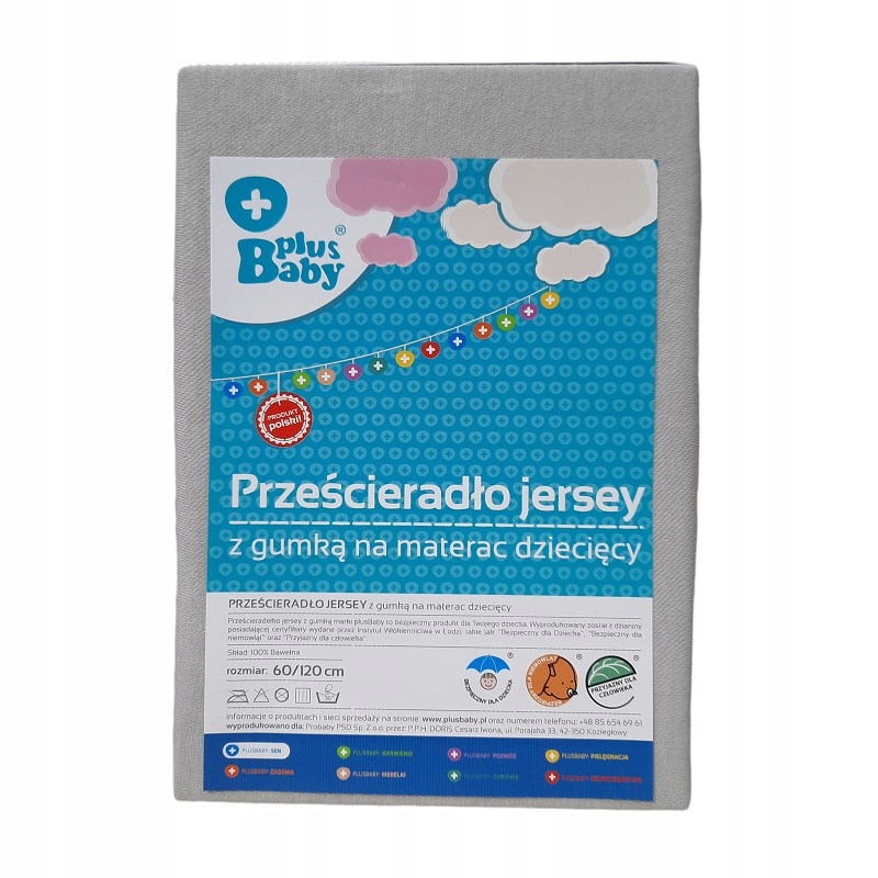 

PlusBaby Prześcieradło Jersey 120x60cm szare