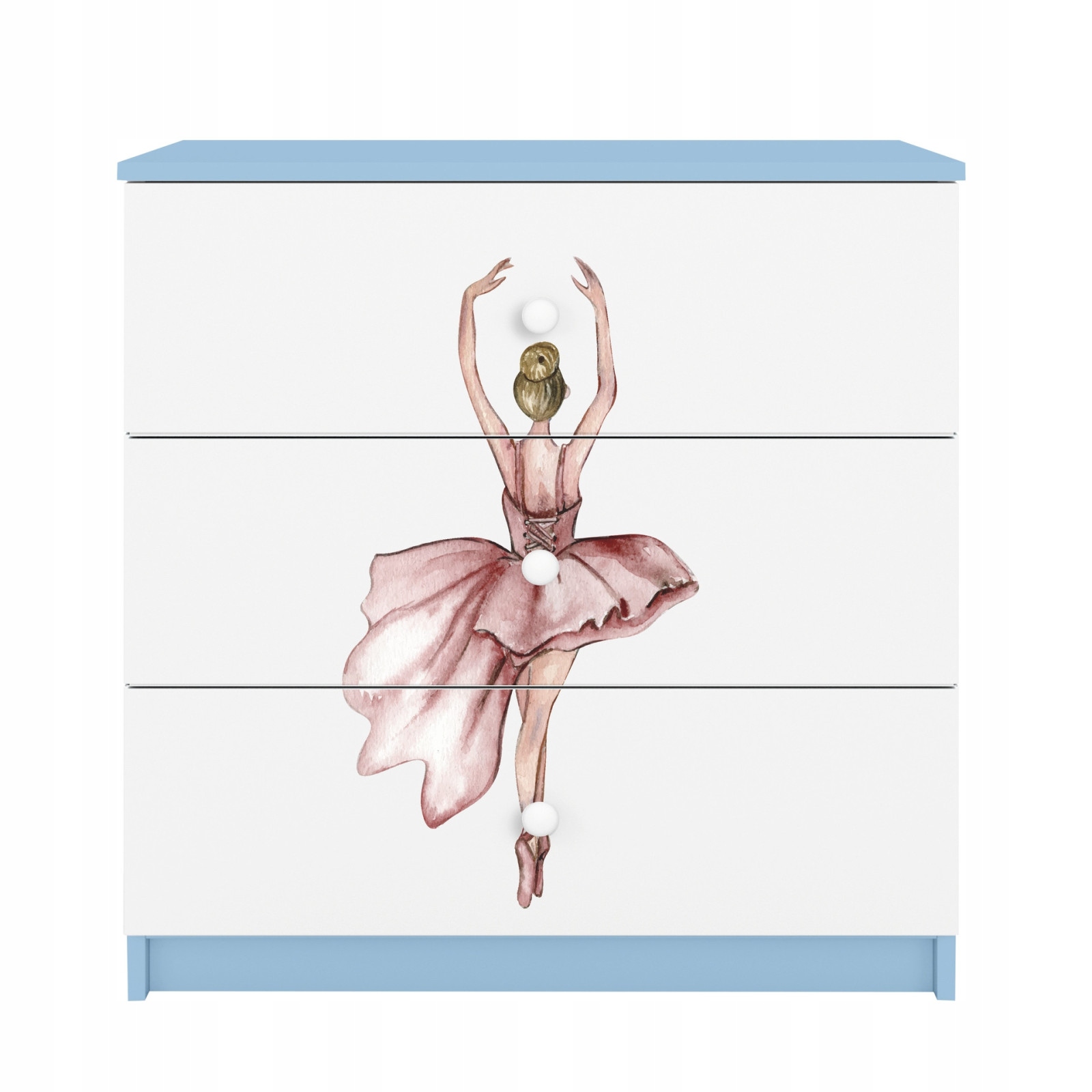 Komoda Babydreams modrá grafika Tanečnice 80 cm