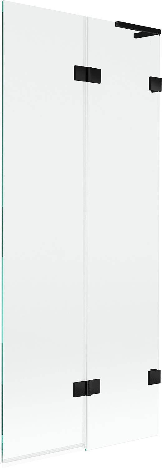 Mexen Lunar L vanová zástěna dvoudílná pravá 80 x 150 cm, průhledná, černá