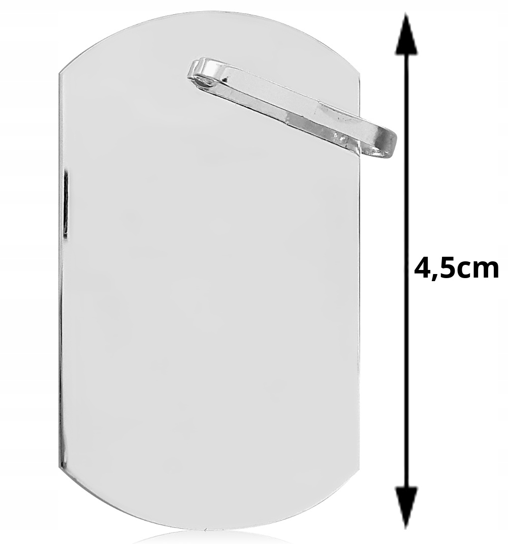 Vojenská Známka Dog Tag Stříbro 925 Gravírování