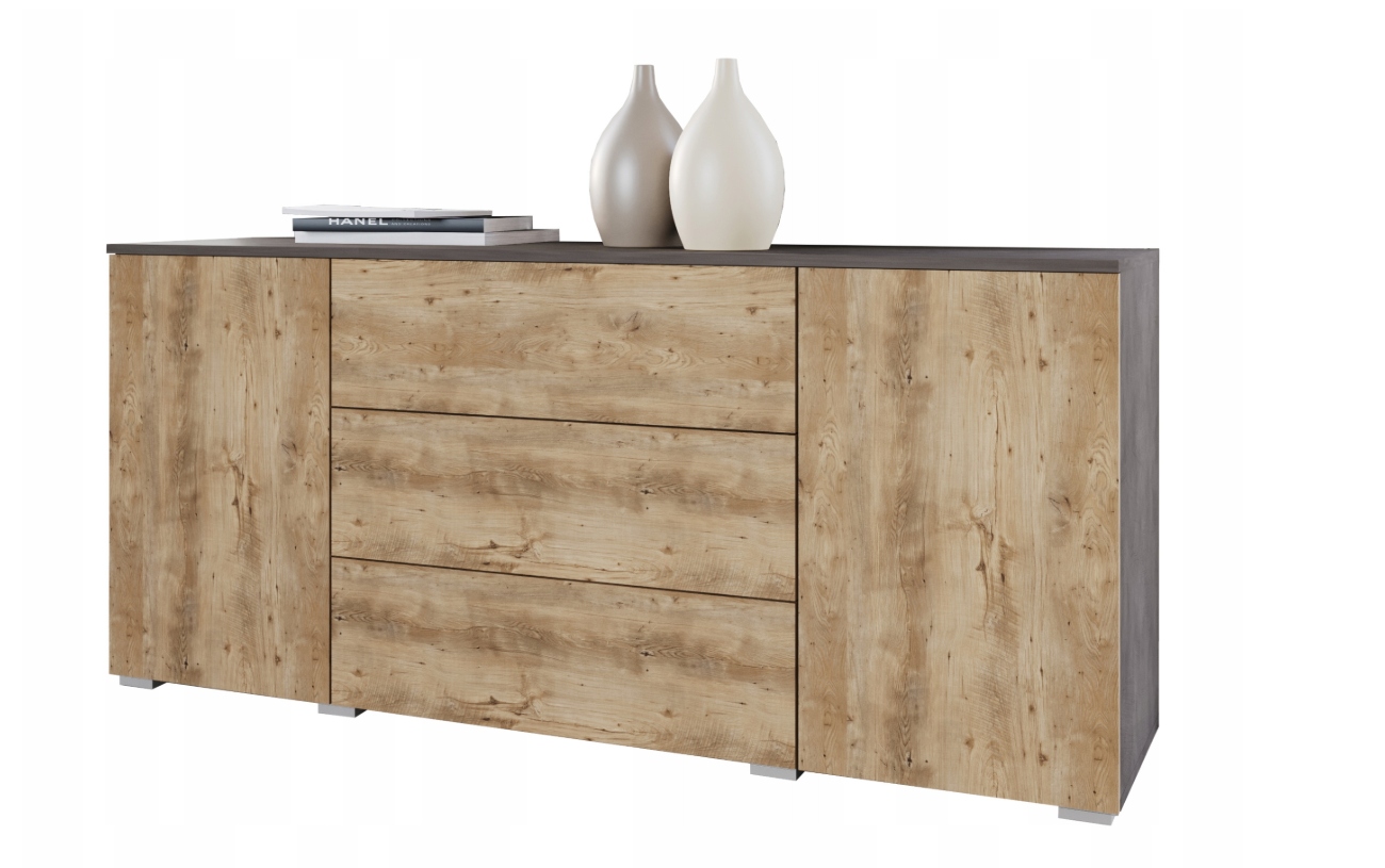 dvoudveřová komoda Paris 150 cm, policové zásuvky