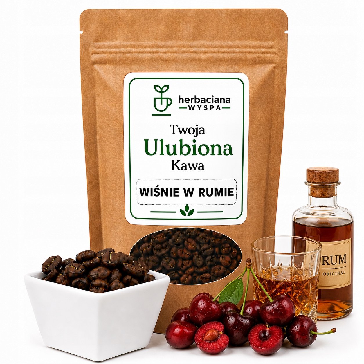 Káva Chutná Višně v Rumě 100% Arabica Brazílie Zrnková čerstvá – 1 kg