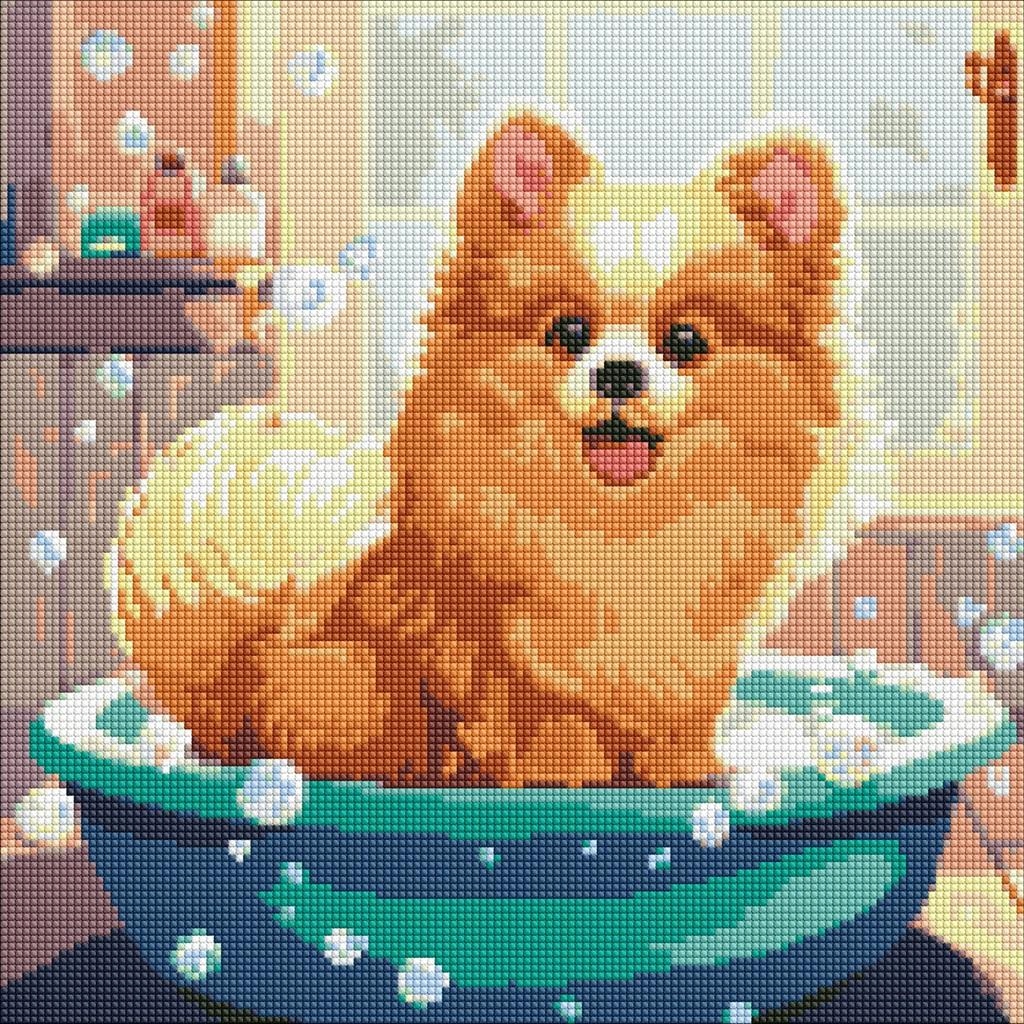 Diamantová mozaika Little fluffy 40x40cm