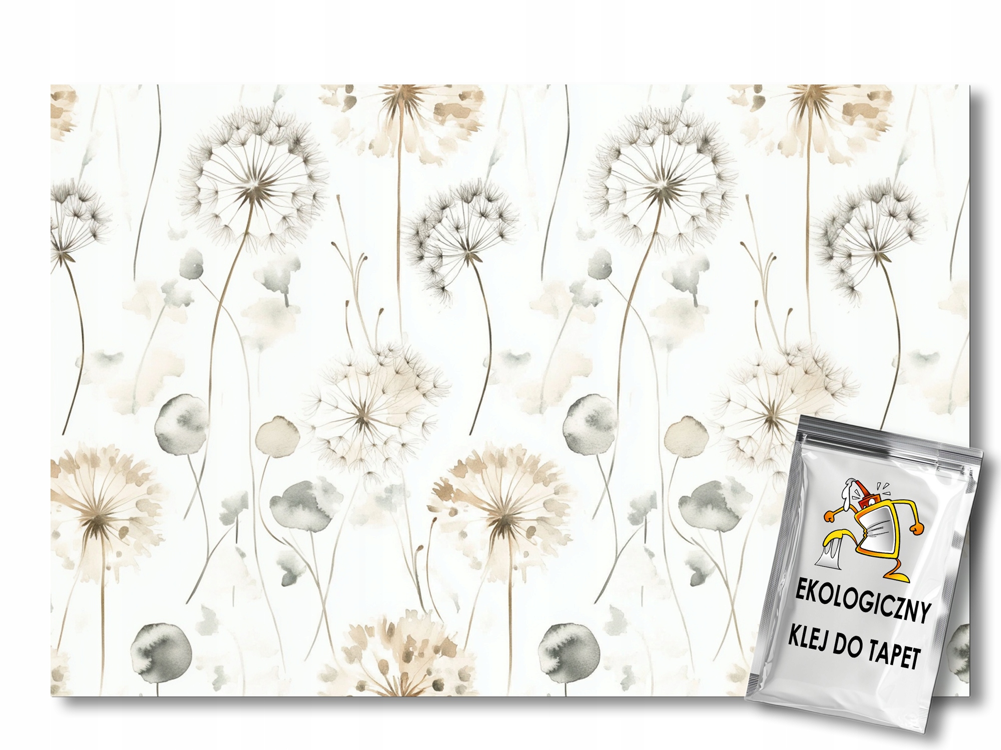 Fototapeta Flizelina Akvarel Květiny Foukačky Béžová Šedá 350x256 155g