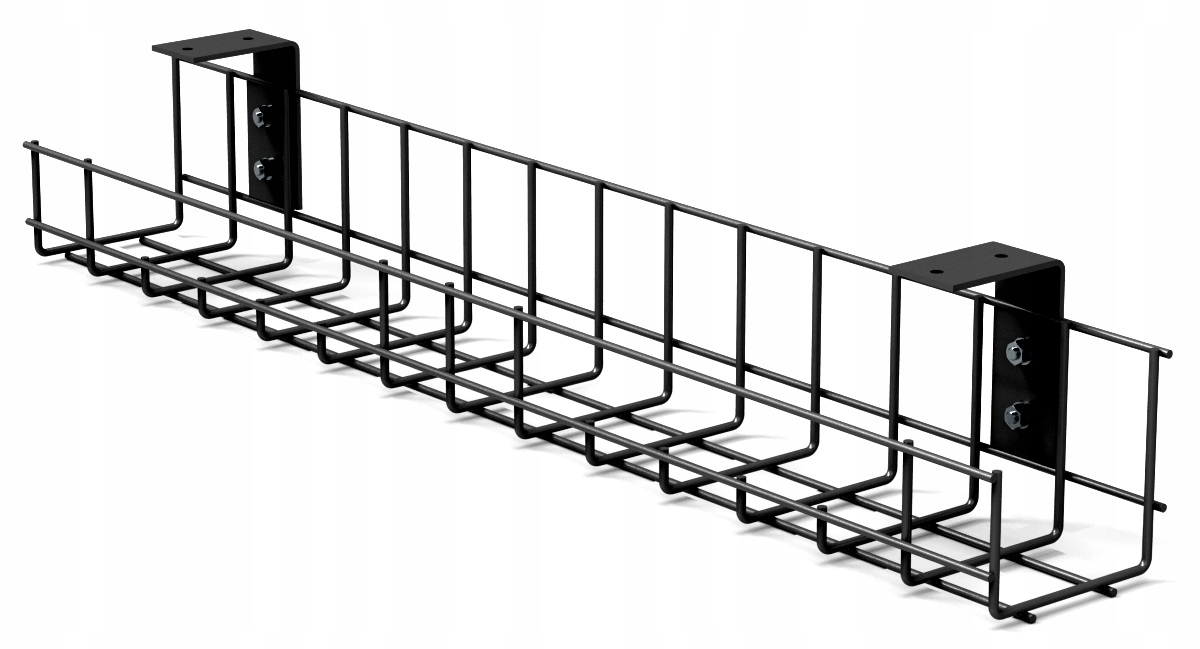 Organizer kanał na kable koszyk podblatowy L-760mm czarny
