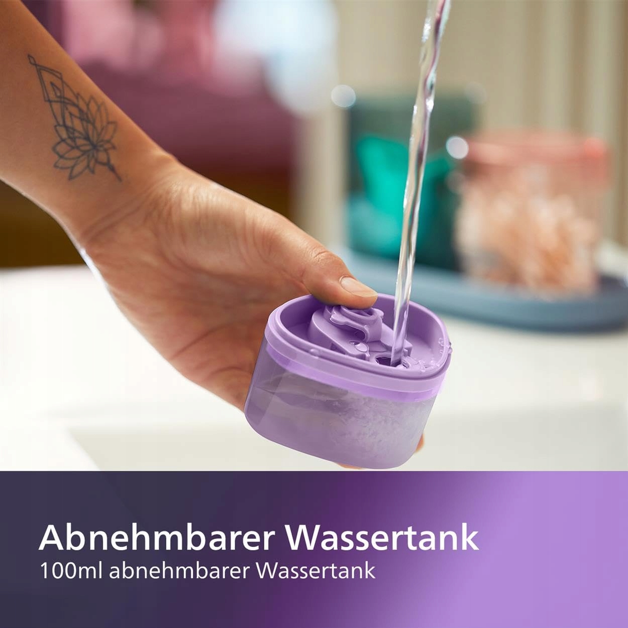 Versuni Przenośny Steamer 1000W 20g/min 100ml Fioletowy — miniatura 2