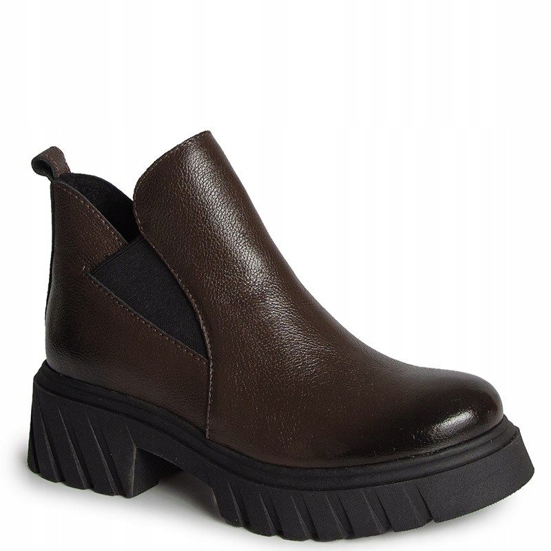 Lemar 60487 Hnědé Kožené Kotníkové Boty S Ozdobou 40