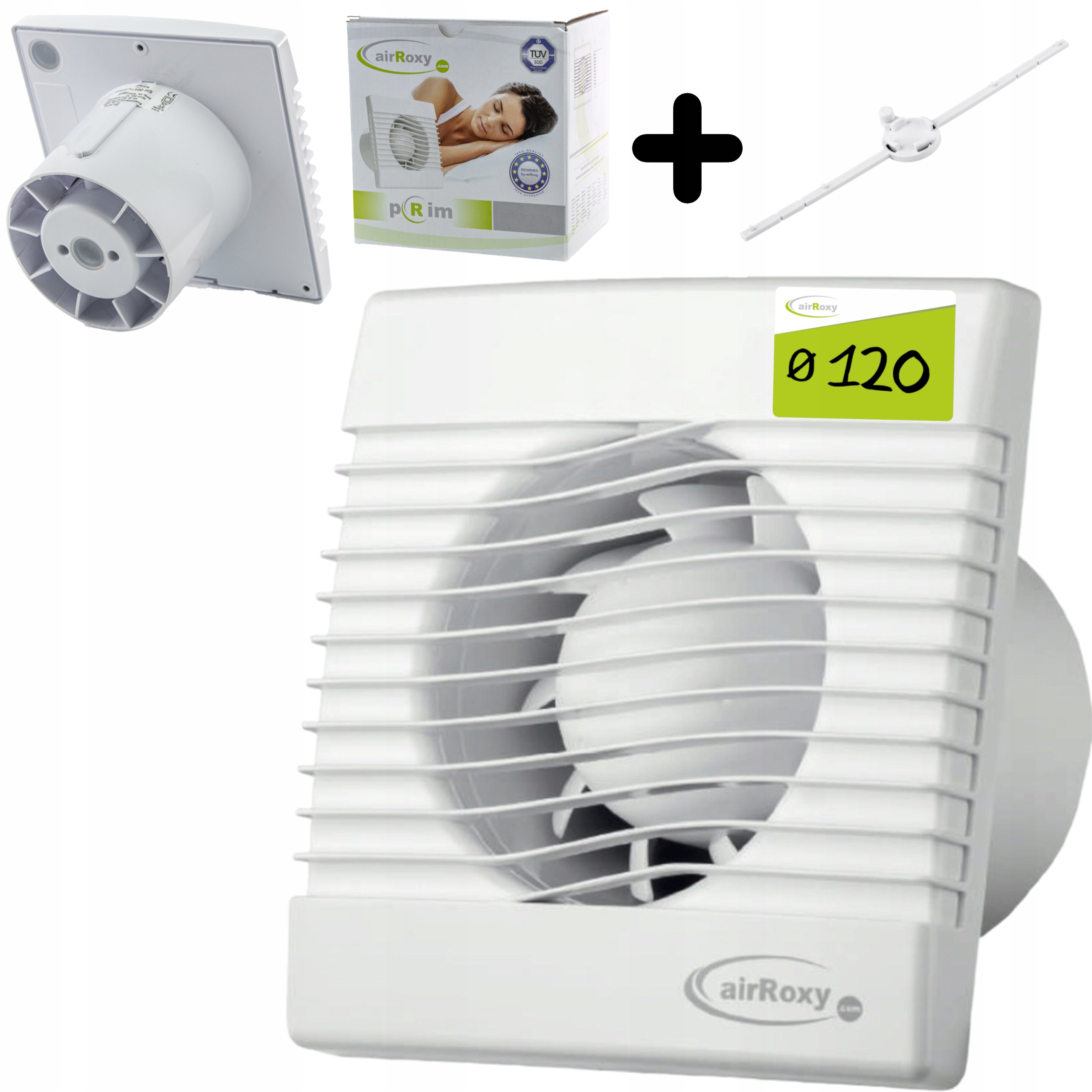 Wentylator Łazienkowy Cichy Standard Ø120 z Zaworem Zwrotnym ścienny