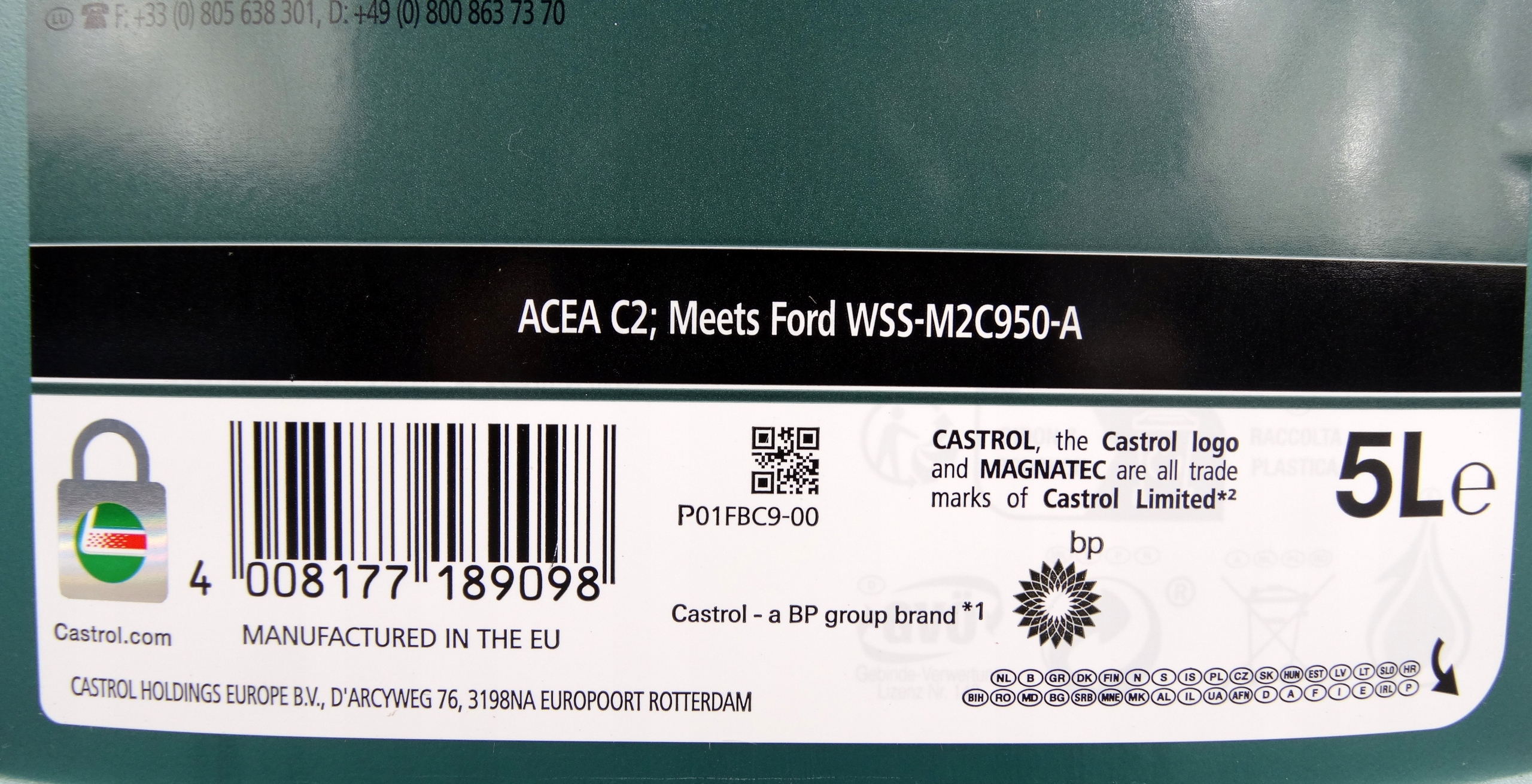 CASTROL FORD MAGNATEC PROFESSIONAL D A5 0W30 5L WSS-M2C950-A Kod producenta 15D5FF