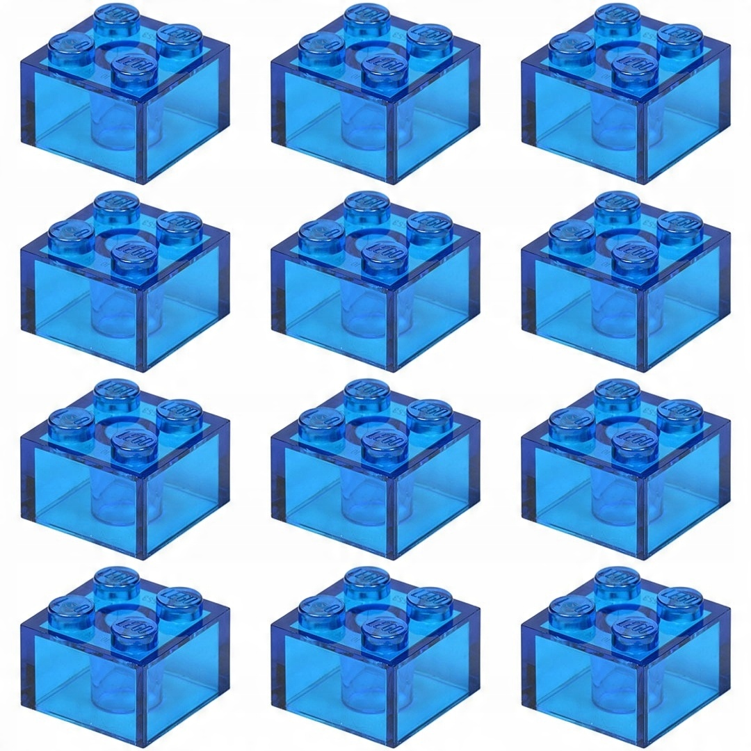 

Lego 3003 Klocek 2x2 trans niebieski (15g) 12 szt.
