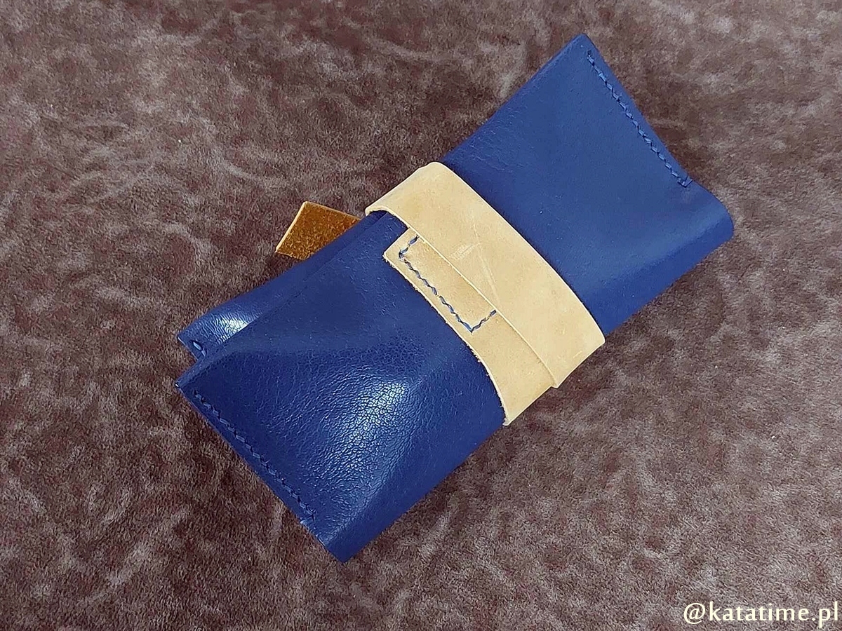 ETUI podróżne roller bag pokrowiec na 2 zegarki naturalna skóra granatowy Płeć uniseks