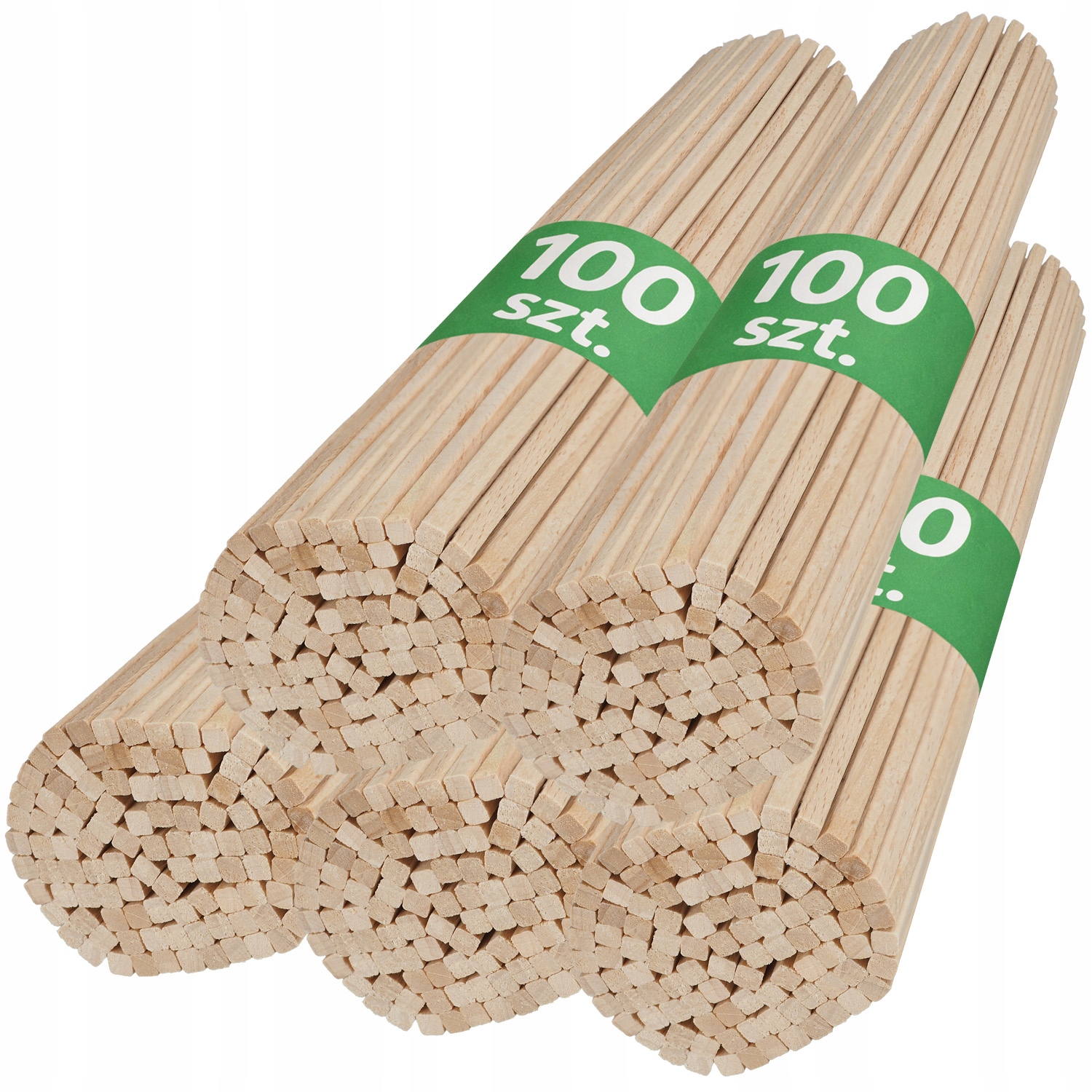 Hrubé tyčinky na cukrovou vatu Bukové tyčinky Čtvercové 27 cm 500 ks