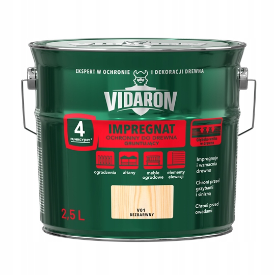 Vidaron Grunt Impregnat Gruntujący Do Drewna Bezbarwny 2,5L V01