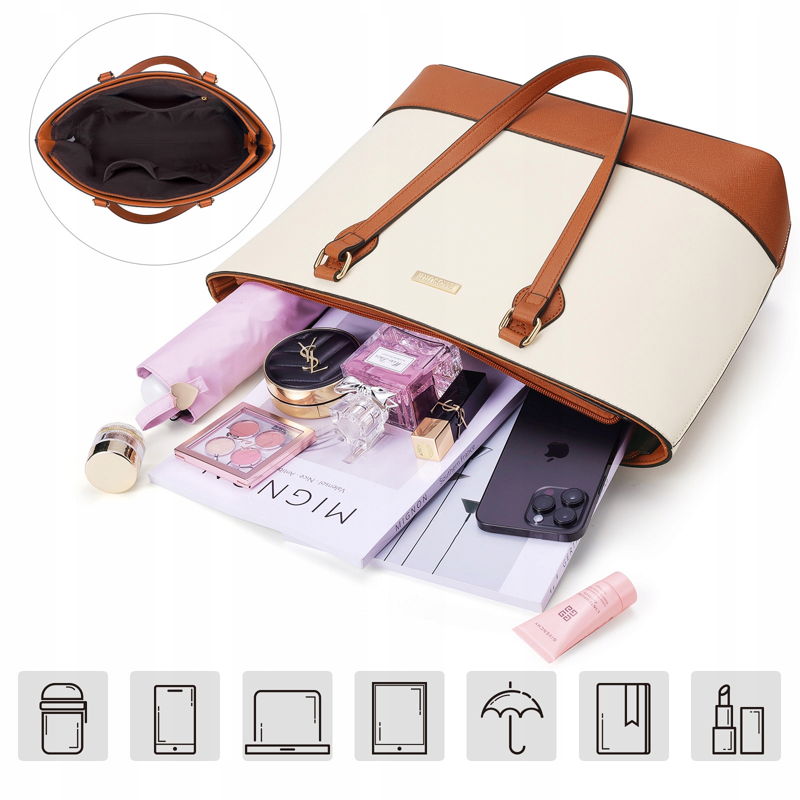 PORTFELE I TOREBKI DAMSKIE TORBY NA RAMIĘ TOTE BAGS SATCHEL ZESTAW 4 SZTUKI Materiał dominujący poliuretan
