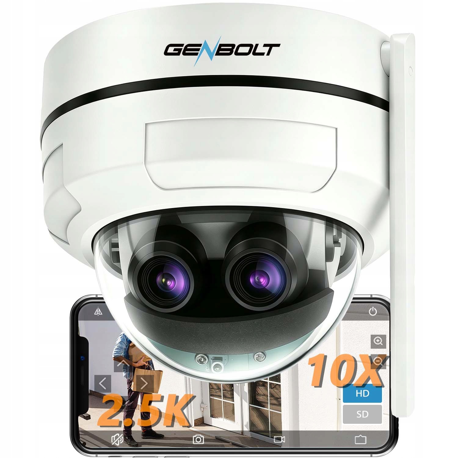 Venkovní/vnitřní WiFi 2.5K Ptz Poe Ip kamera Cctv se 4x optickým a 10x zoomem