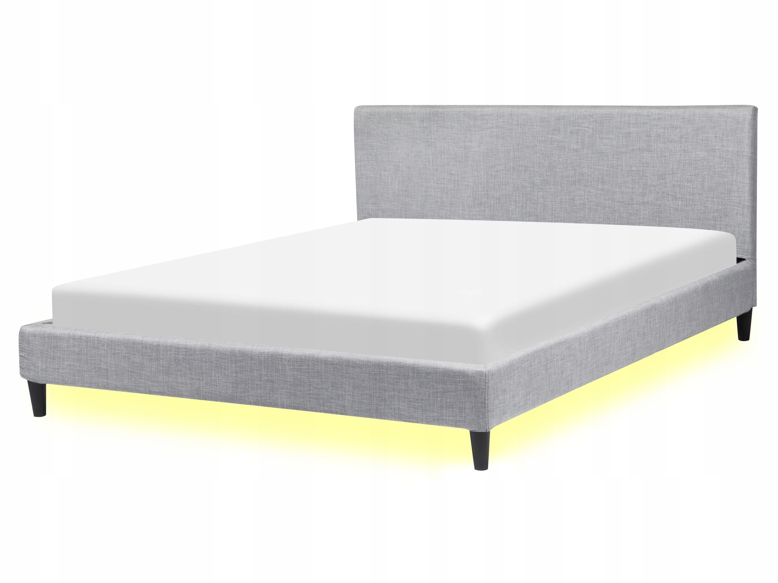 Łóżko tapicerowane Led 160x200 cm szare