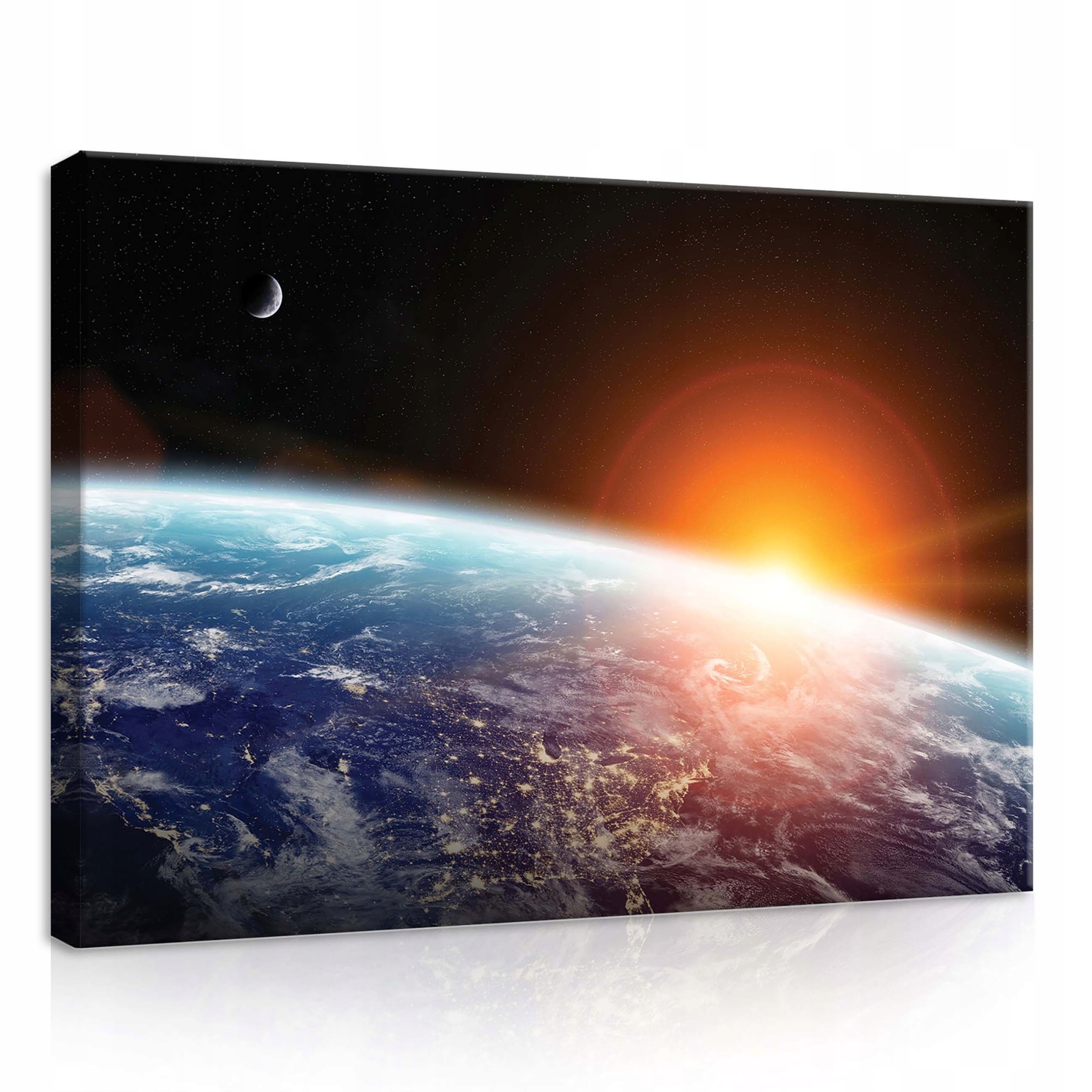 Obraz 70x50 Východ slunce Země vesmír planeta Měsíc hvězdy světlo
