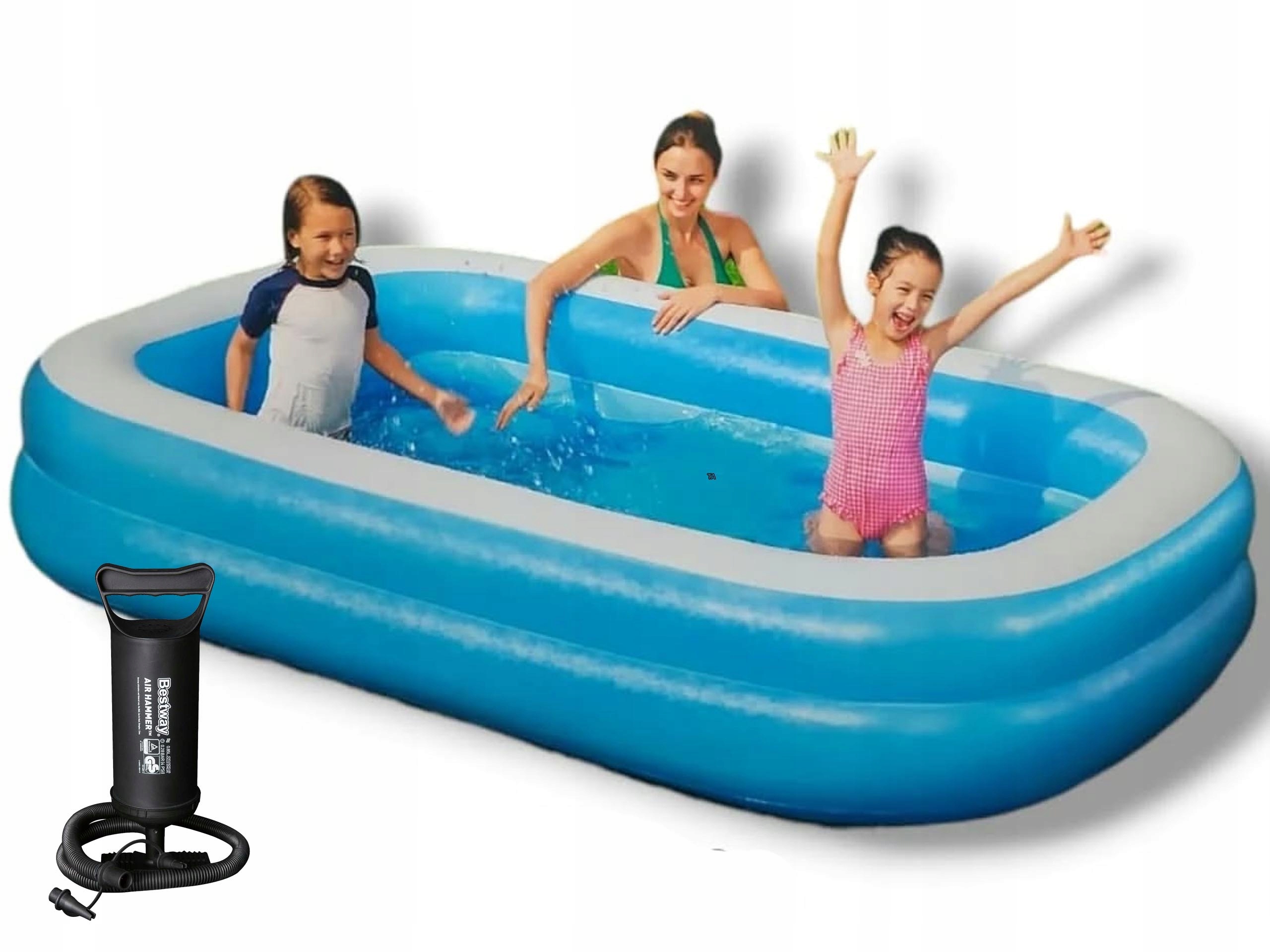 2v1 Nafukovací Bazén pro rodinnou zahradu pro děti 262x175x pumpička