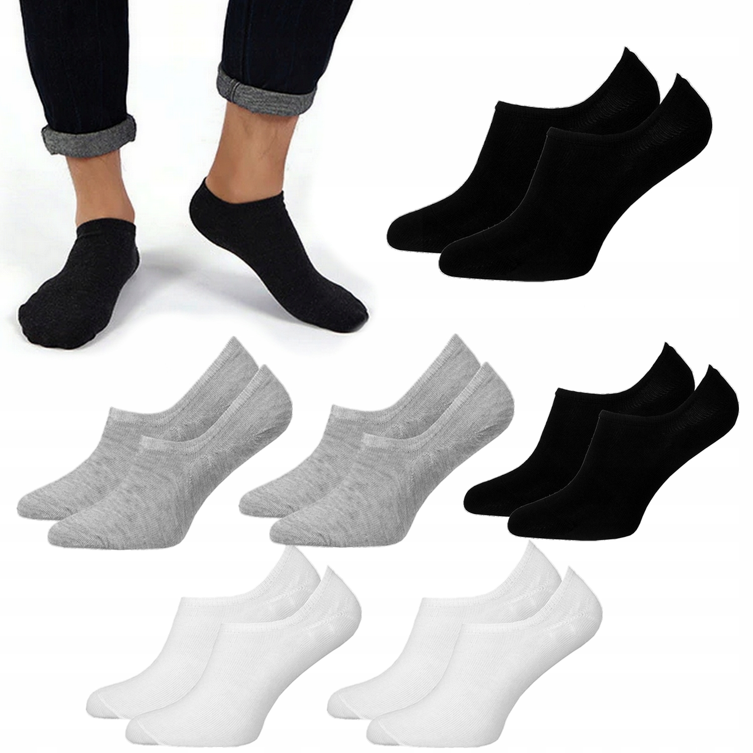 

6x Stopki Bawełna Męskie skarpety Niskie M 39-42