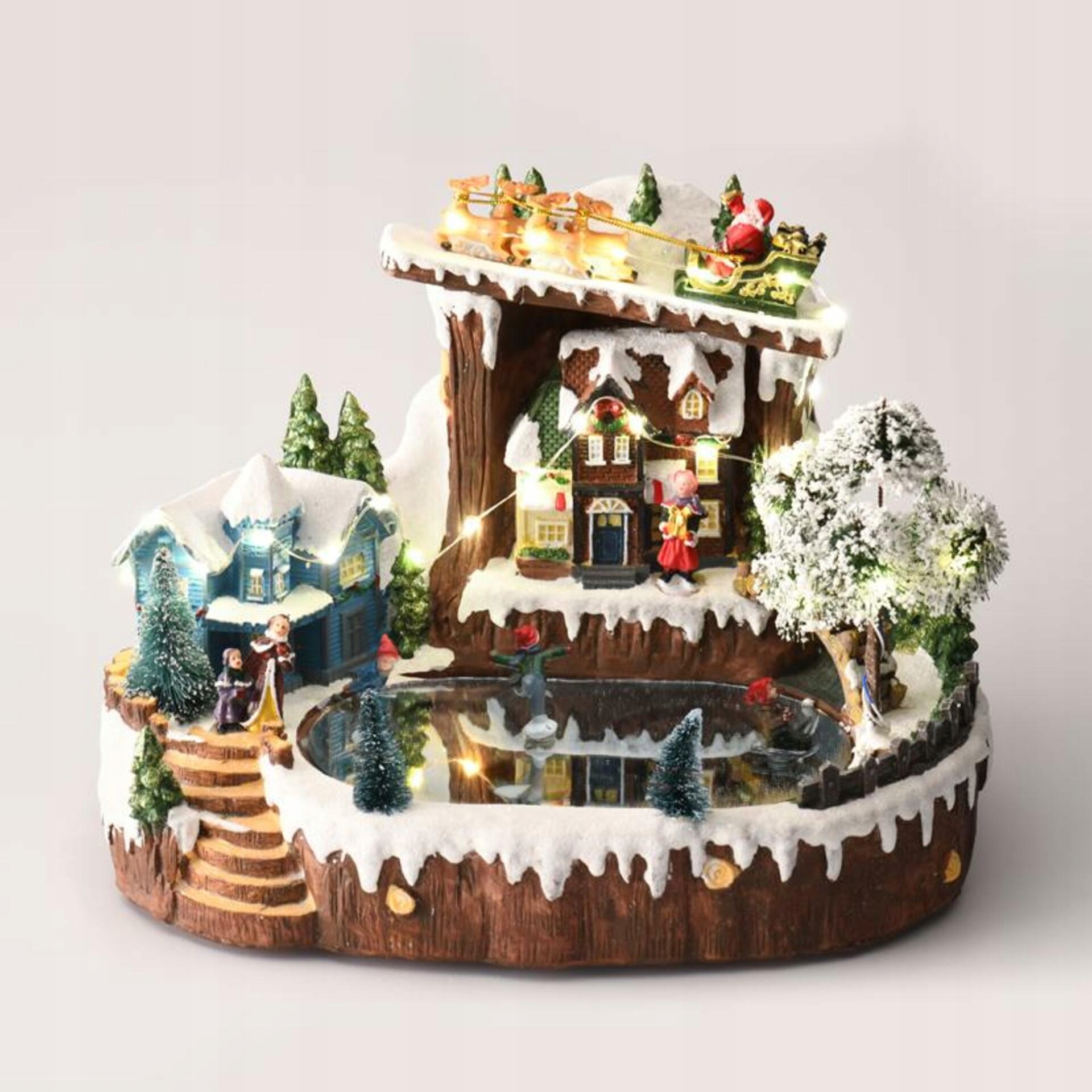 Aca Lighting Vianočné Led dediny s korčuliarmi X0309