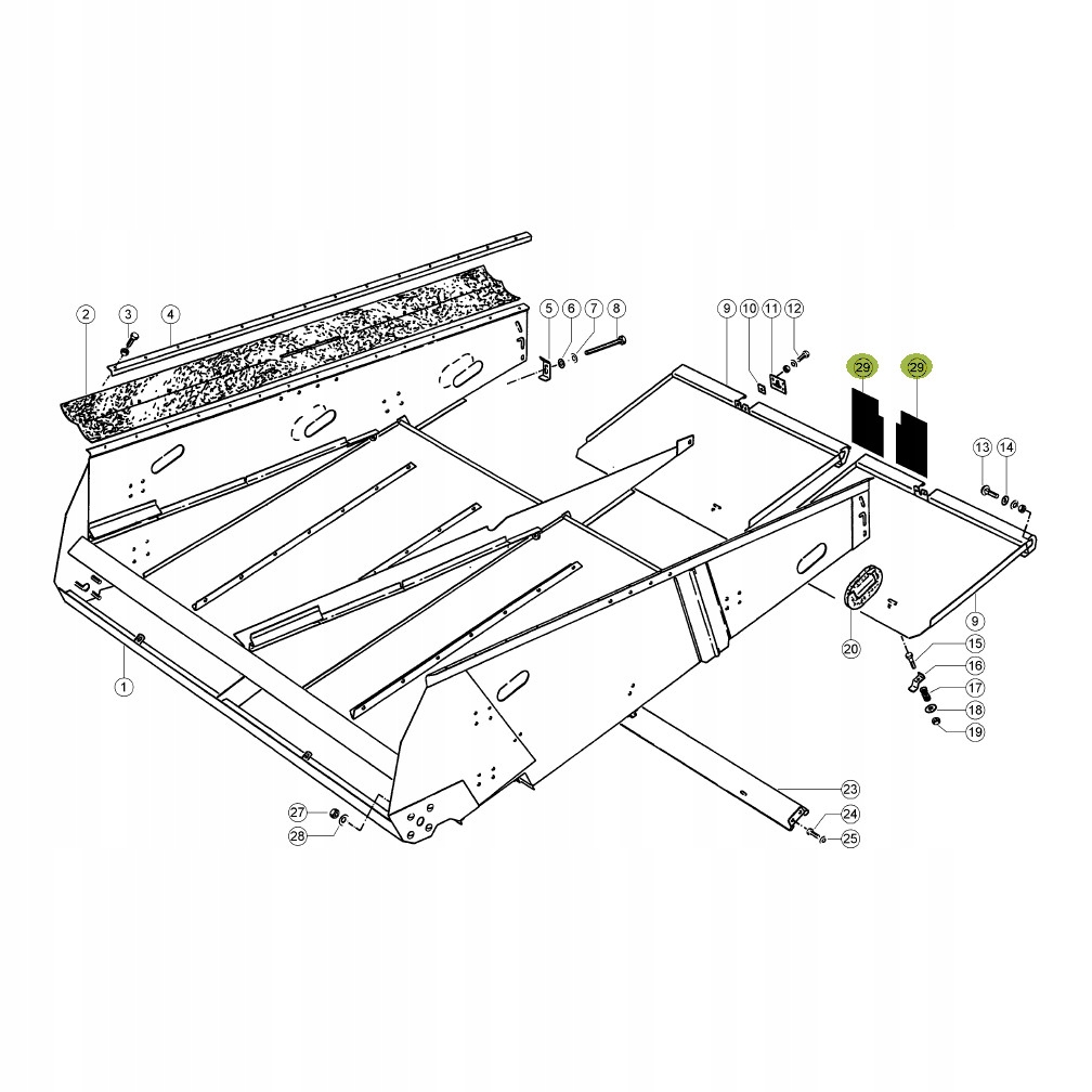 Osłona gumowa skrzyni sitowej Claas 739474.1 JAG Numer katalogowy części 739474.02