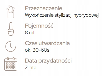 Top hybrydowy Nailu #096 Crystal 8 ml Pojemność 8 ml