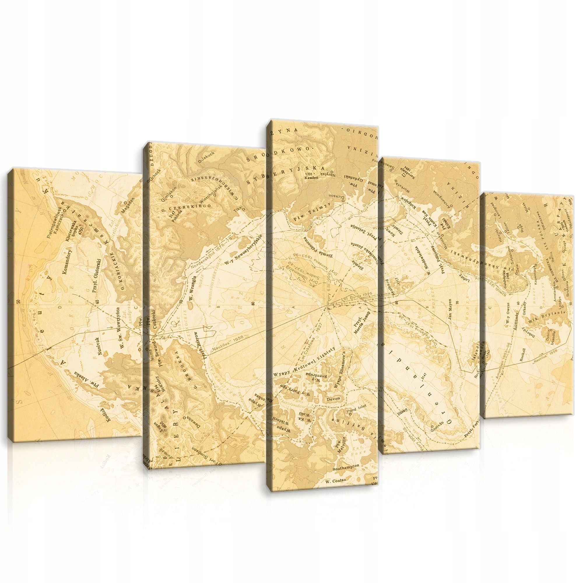 Obraz 100x60 Mapa vintage starožitný svět dekorace stěna sépie béžová