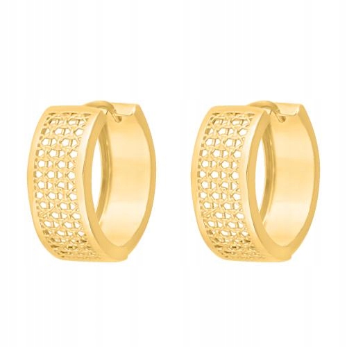 Dámské elegantní zlaté náušnice 585, 2,80 g, 7,40 mm, 14k, módní design pro ni