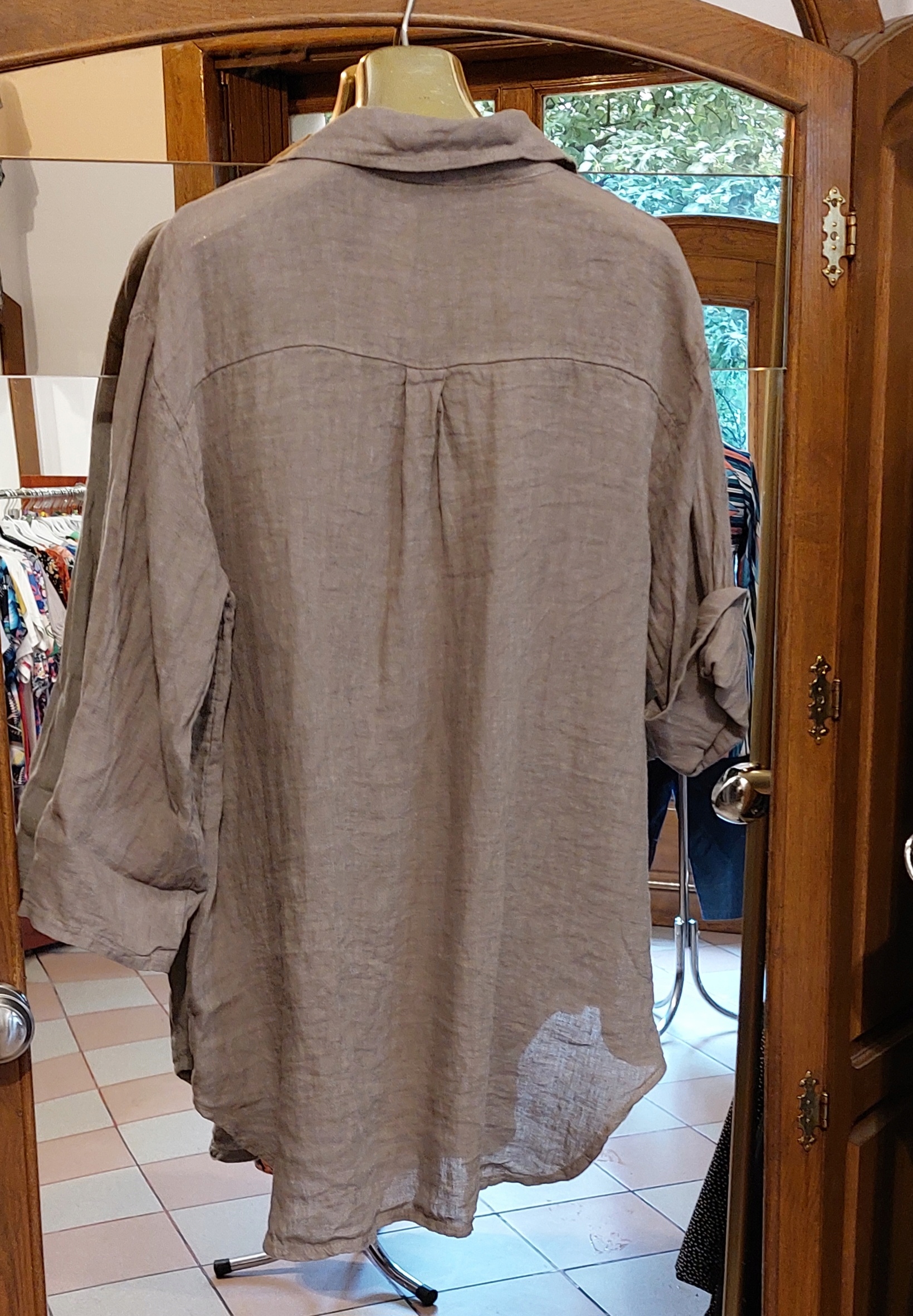 PURO Lino koszula lniana beżowa UNII Rozmiar uniwersalny